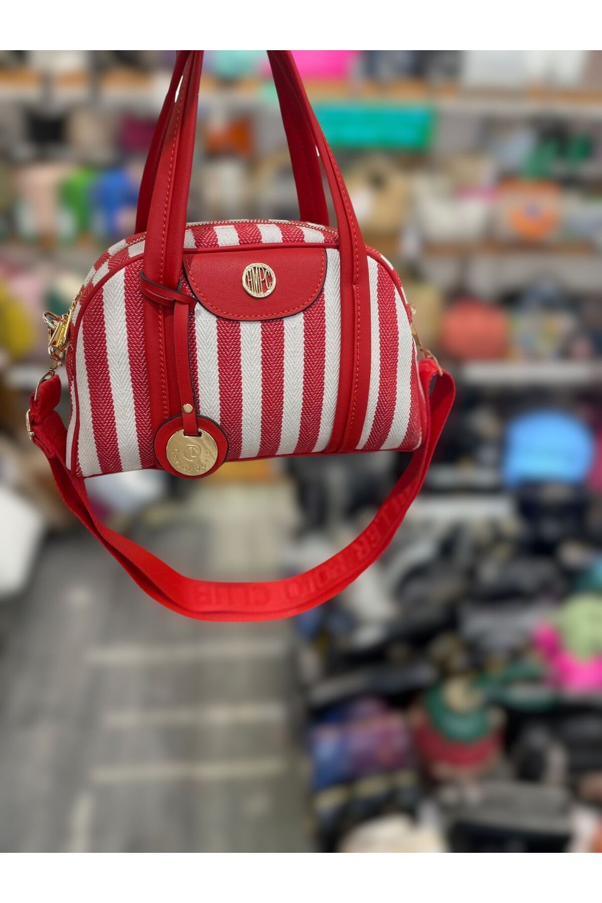 Fuschia Paris Kırmızı Çizgili Kadın Çantası
