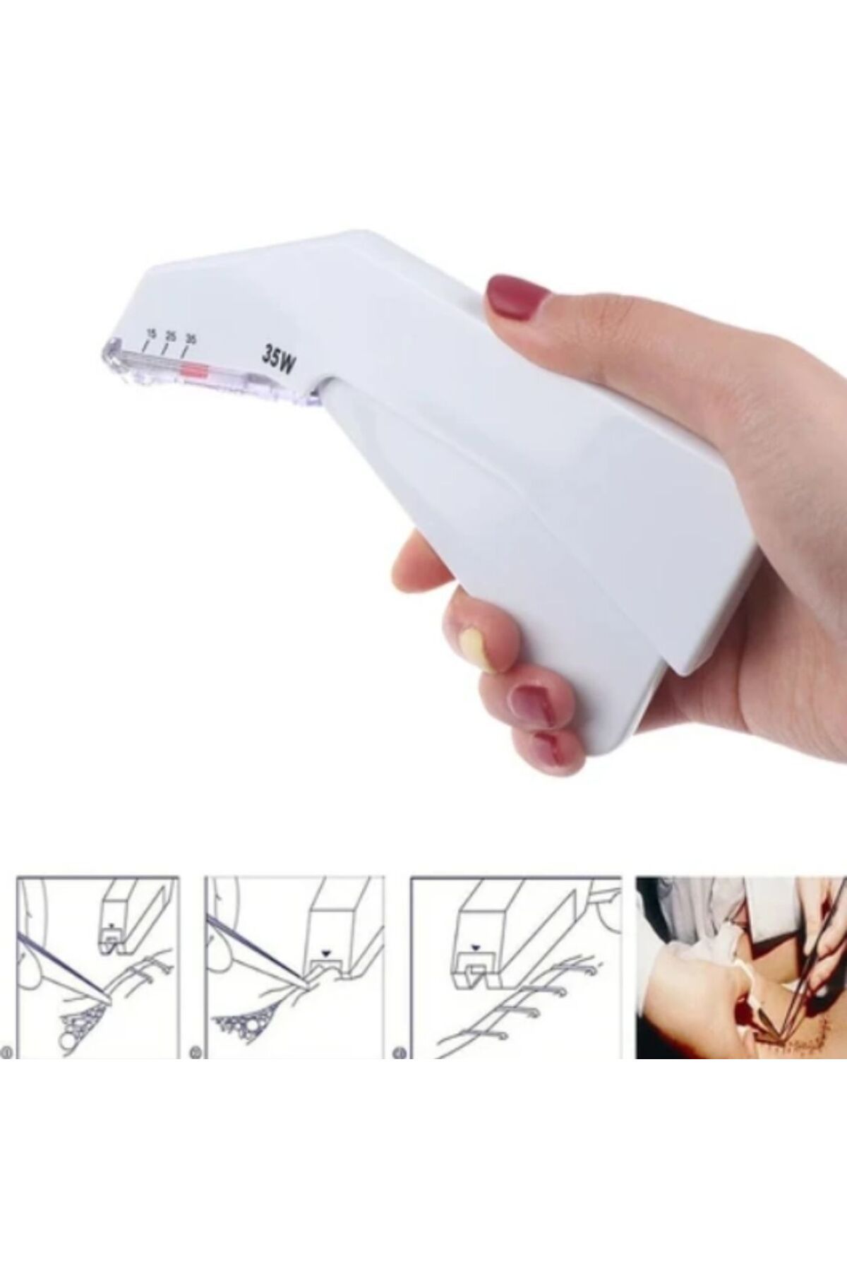 barishan medikal Tek Kullanımlık 35W Mavi Kulp Cilt Zımbası Paslanmaz Çelik Cilt Dikiş Zımbası Cerrahi Cilt Stapler E