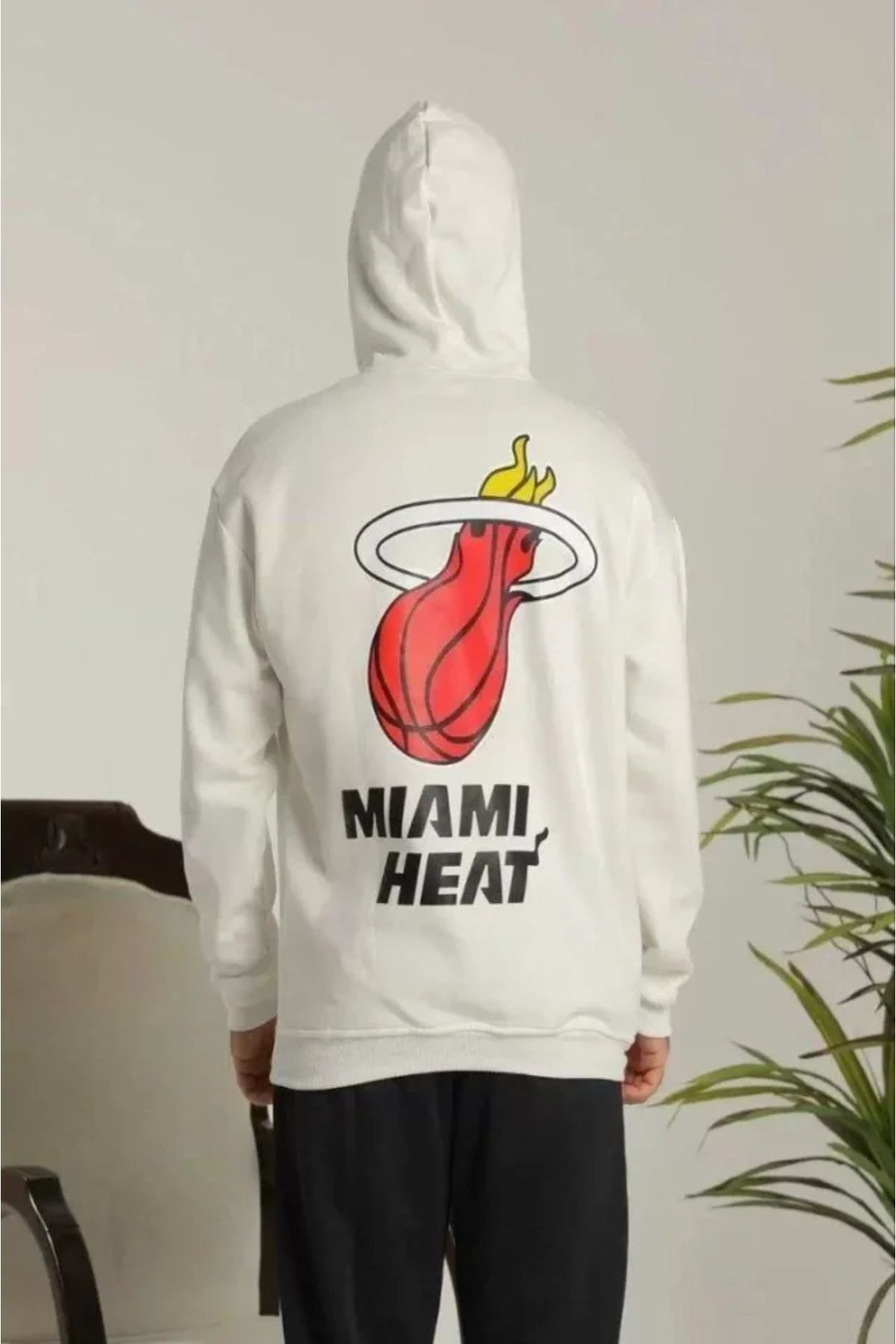 ETİLER COLLECTION Unisex Kapşonlu Baskılı Sweetshirt - Beyaz