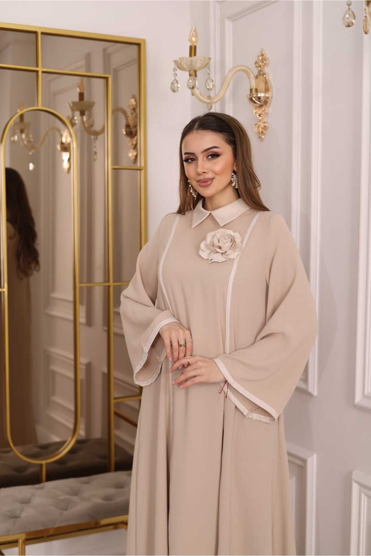 newmisal BİYELİ KREP ELBİSE
