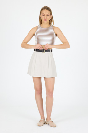 CEEMODA Pileli Kemer takılabilir Şort Etek Xs-xxl