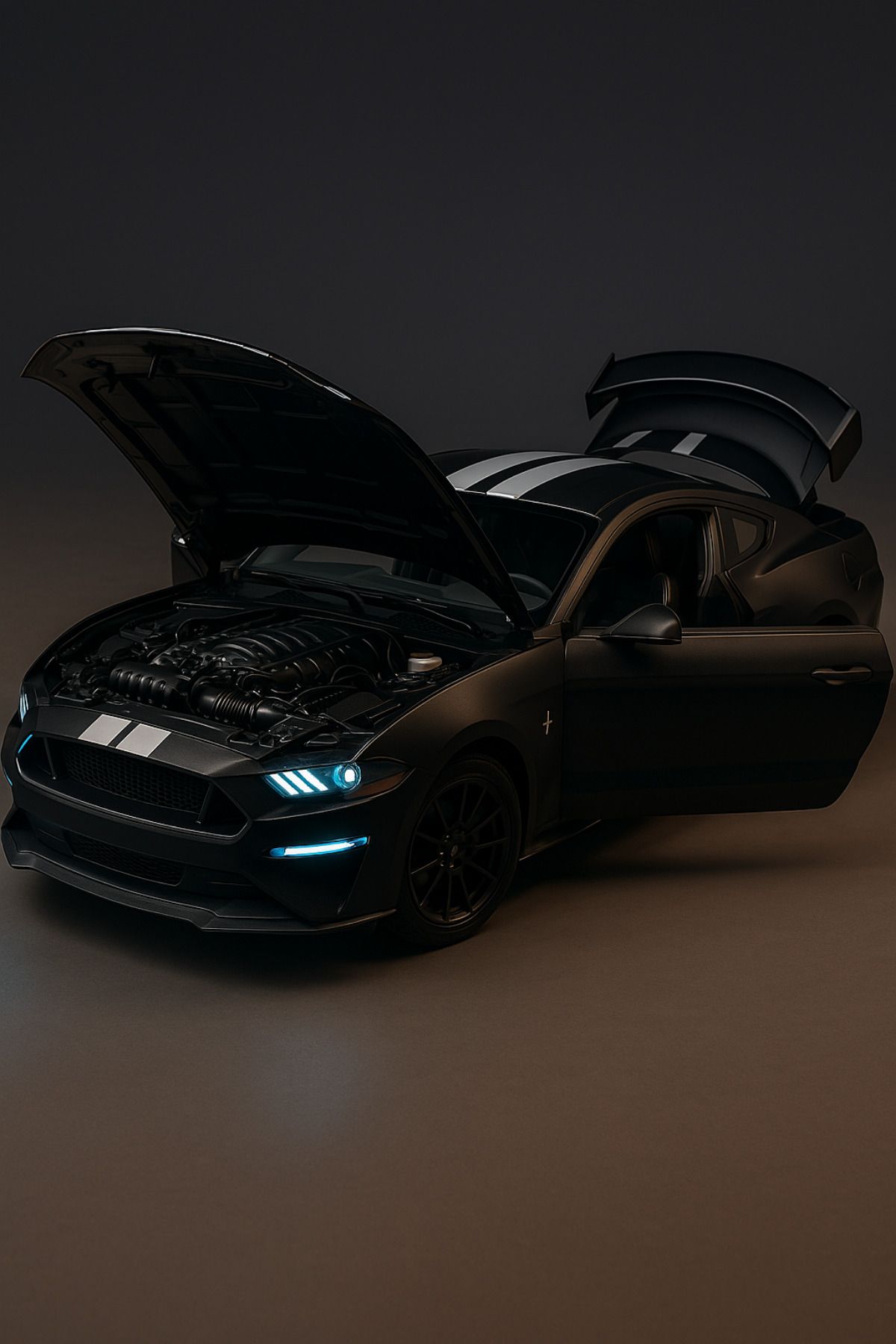 yumurcakstore 1/18 Ford Mustang Shelby GT500 Alaşım ve Döküm Spor Araba Modeli Döküm Metal Araba Yarışı Modeli