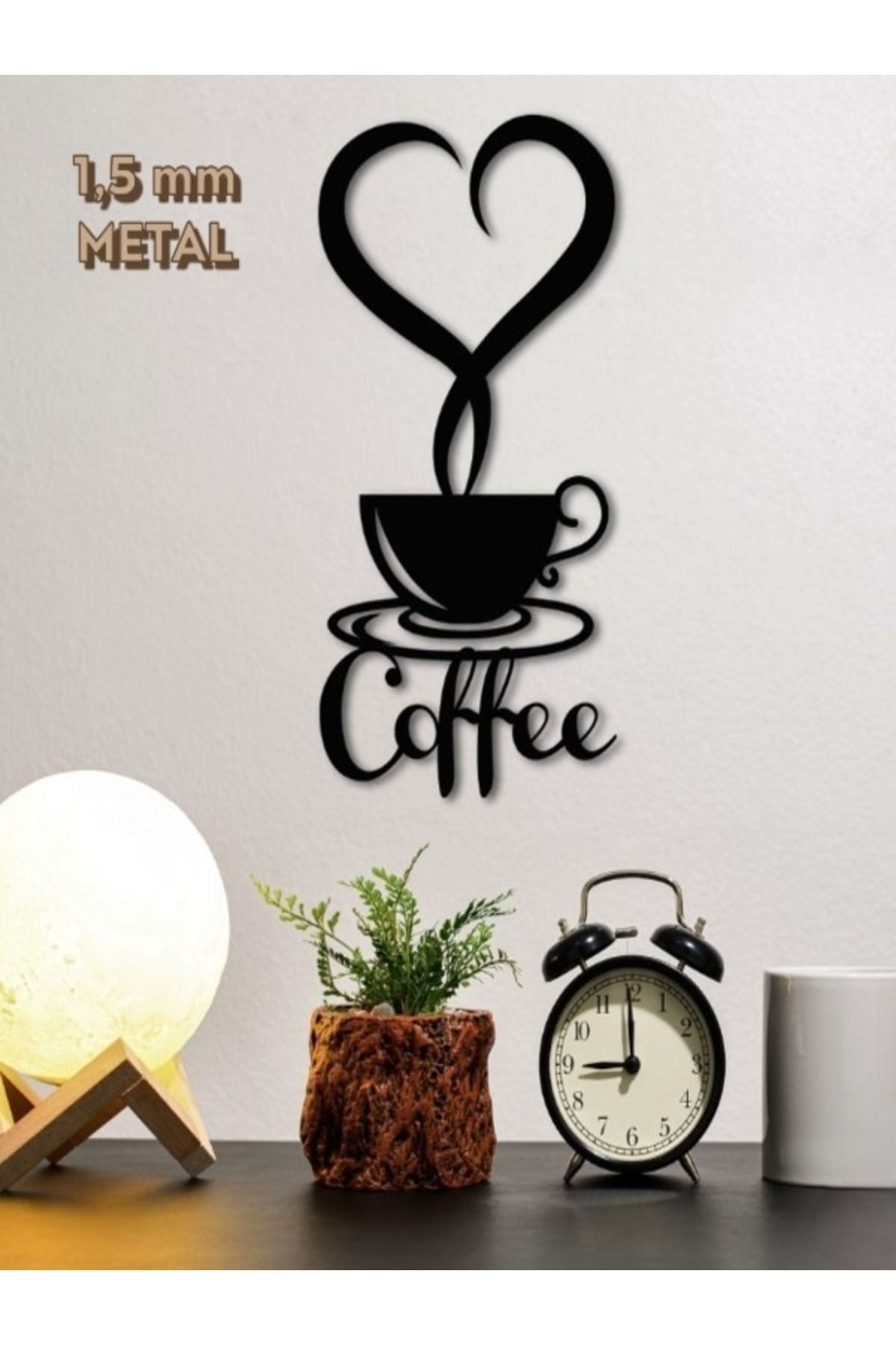 TechnoLoby Kalpli Coffee Yazılı Kahve Köşesi Temalı Metal Tablo