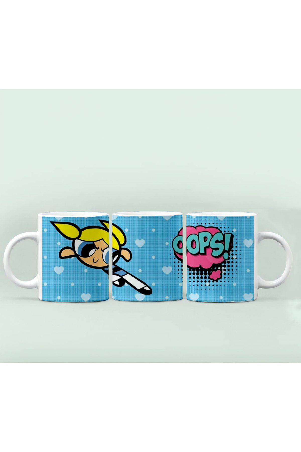 GünayStore PowerPuff Girls - Bubbles- Buttercup Blossom Baskılı Kupa Bardak 300 ml