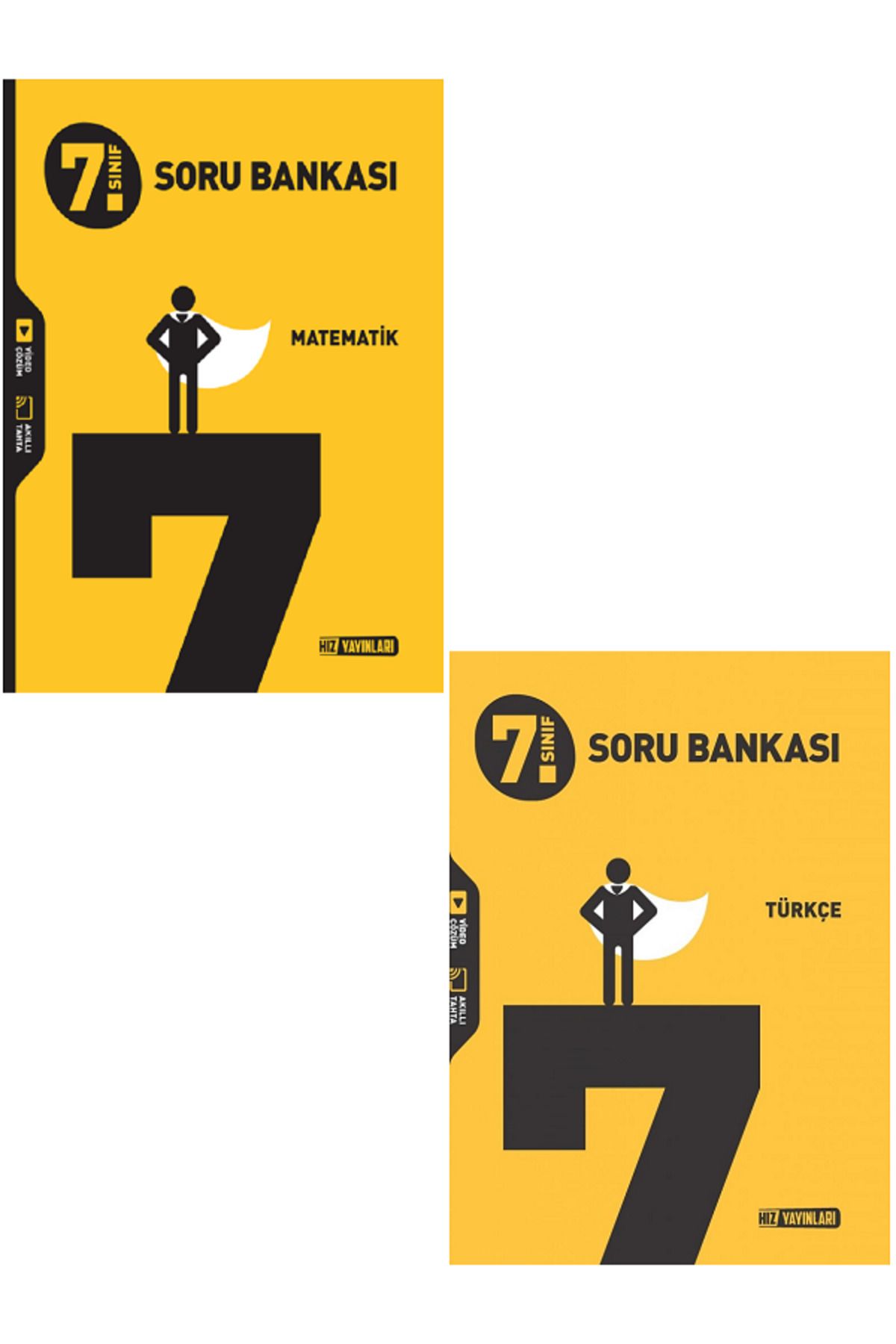 Evrensel İletişim Yayınları 7.Sınıf Hız Yayınları Matematik + Türkçe Soru Bankaları / 2 KİTAP SET / YENİİ
