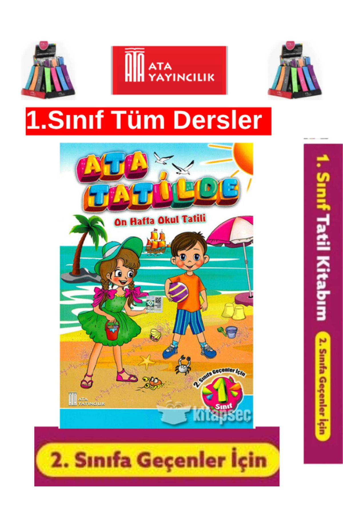 Bilfen Yayıncılık Ata Tatilde Ata Yayıncılık 1.Sınıf 4 Kitap Yaz Tatil Seti+Lastikli Kalemlik