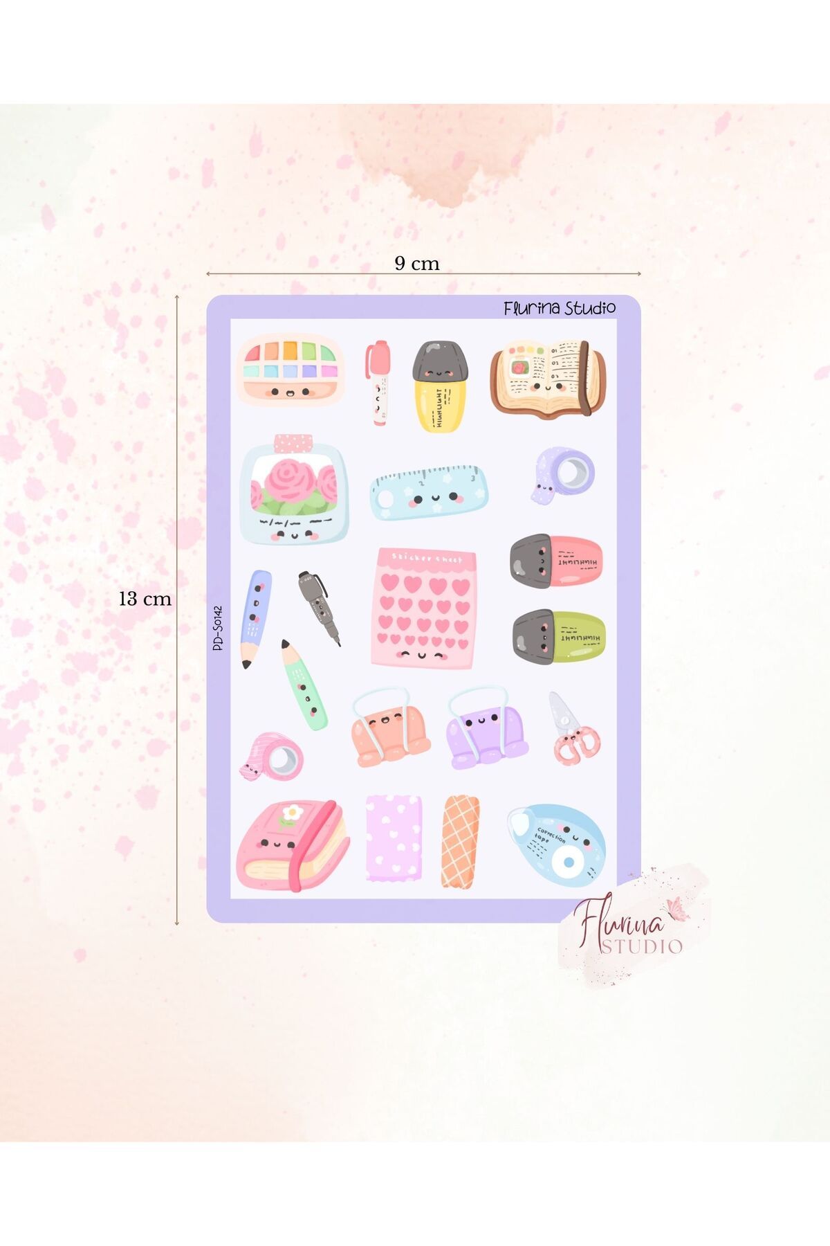 Flurina Studio Kawaii Journal Şeffaf Sticker Sayfası