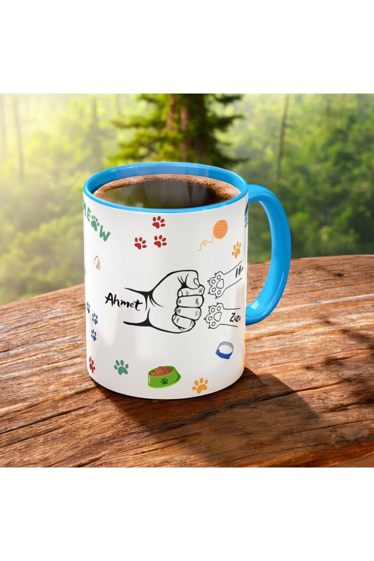 mugshop Cat Dad-Kedi Babası Kaliteli Porselen Hediyelik Kupa Bardak