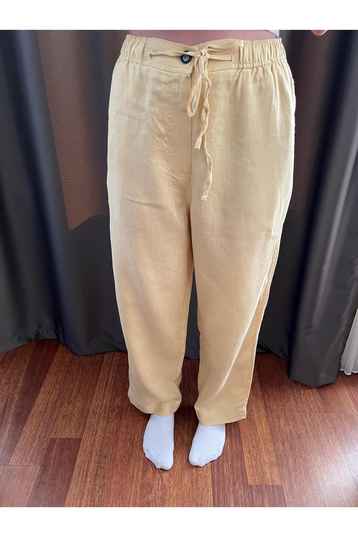 Bero Butik HAKİKİ KETEN PANTOLON