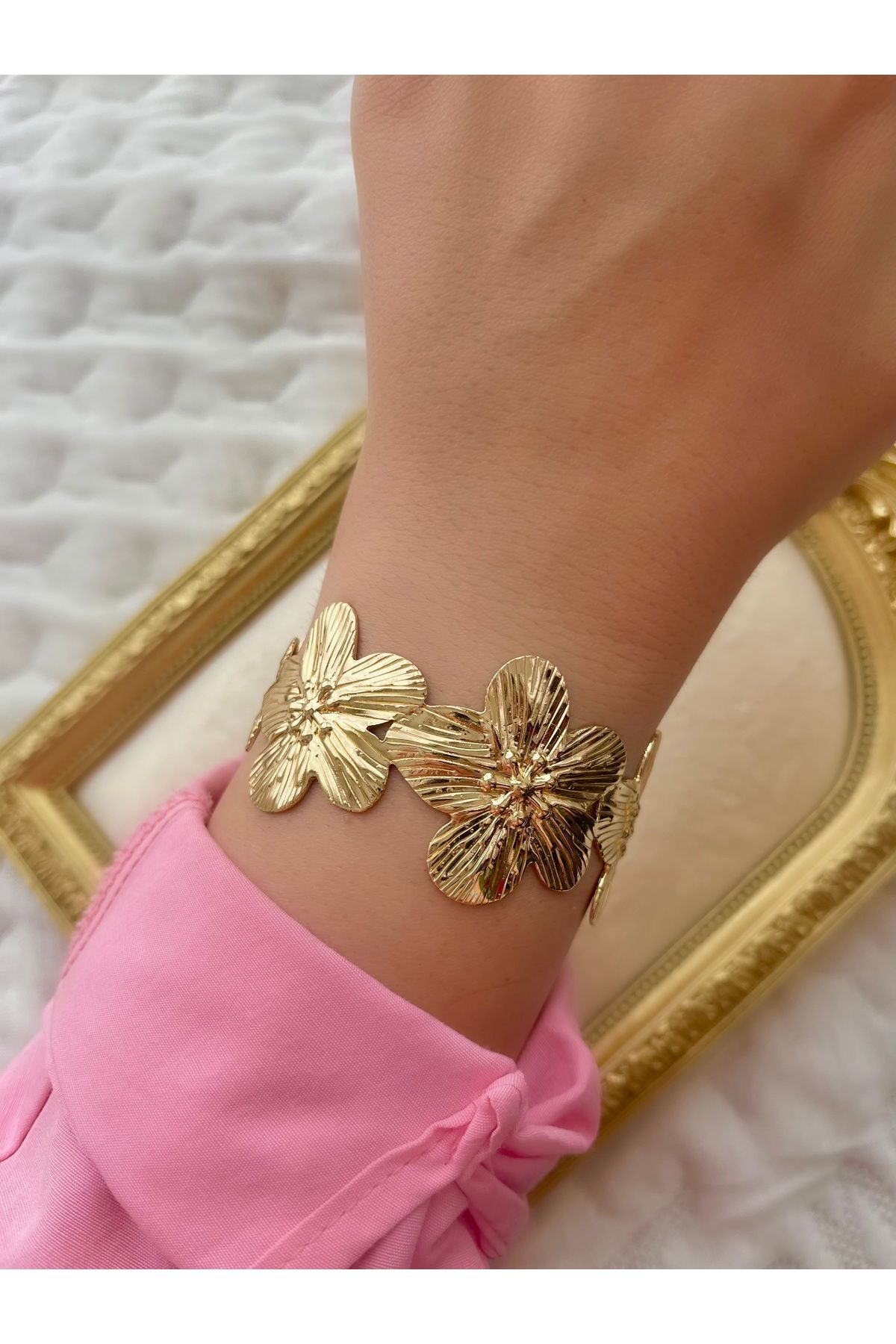 sirius jewelry Altın Kaplama Flowers Bilezik