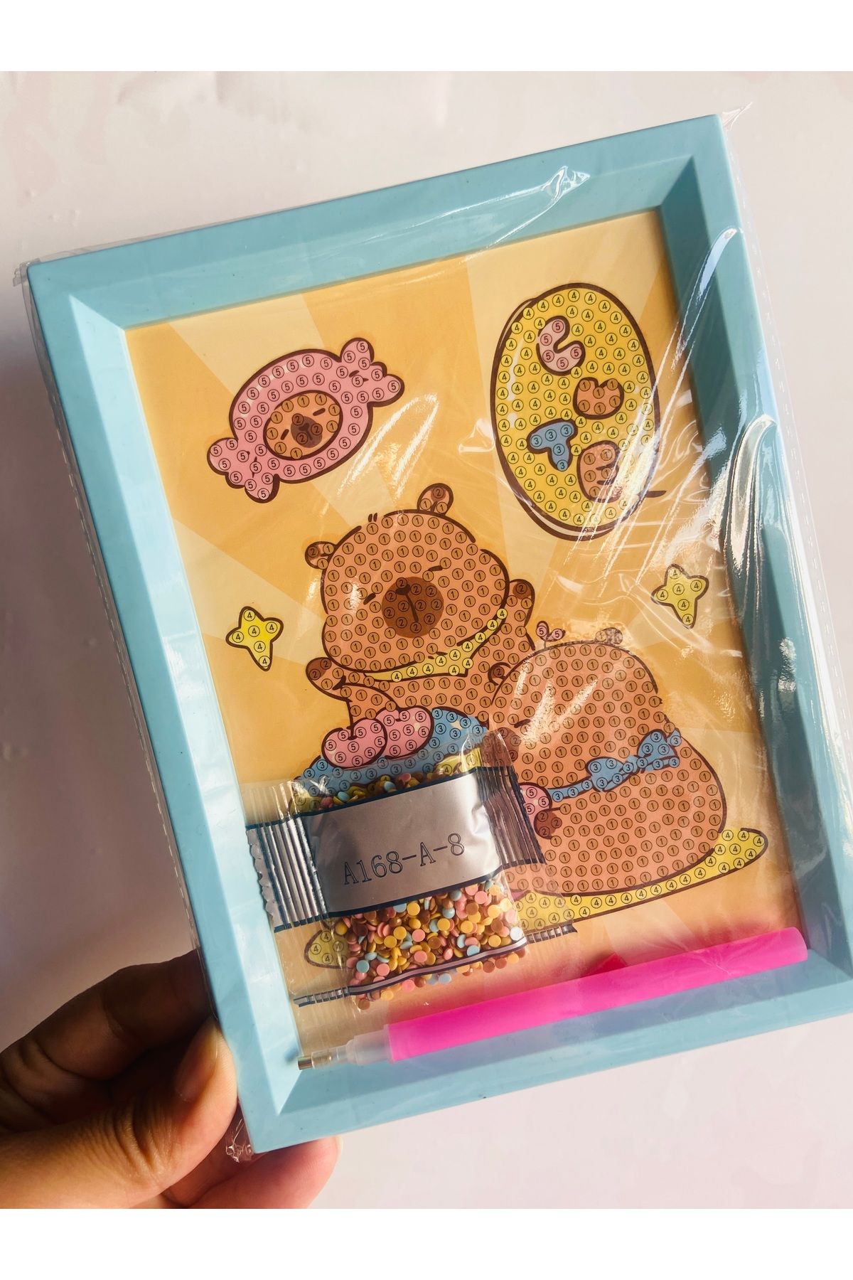synshop Capybara Kapibara Elmas Mozaik Kendin Yap Boncuklu Taşlı Tablo (Çerçeveli) Sanat Kit Taşlama