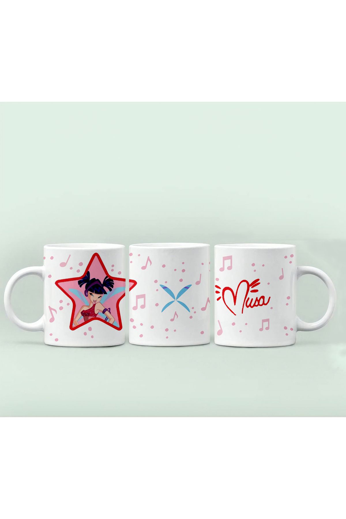 GünayStore Winx Club Musa-Flora - Bloom- Baskılı Tasarım Seramik Kupa Mug 300 ml