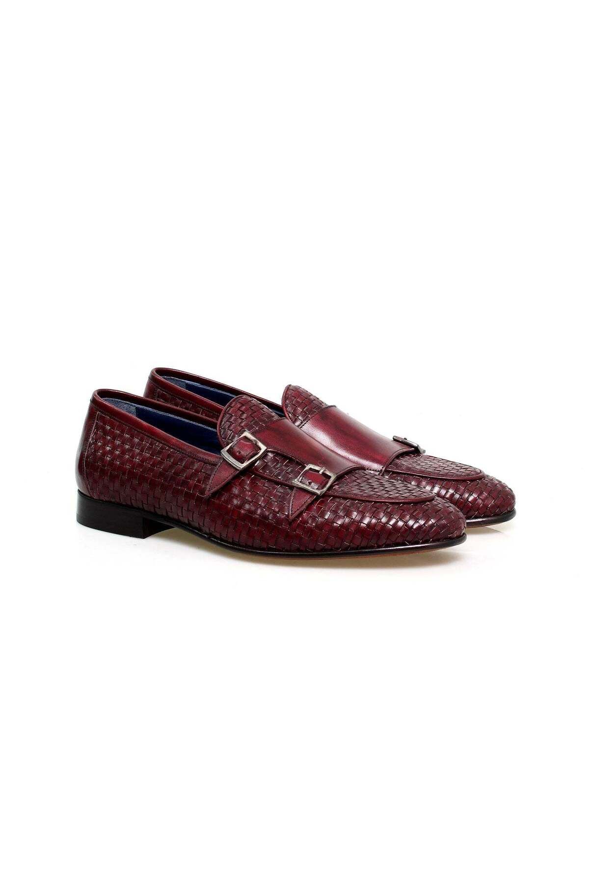 Butik BORDO RENK BAĞCIKSIZ HAKİKİ DERİ ERKEK AYAKKABI