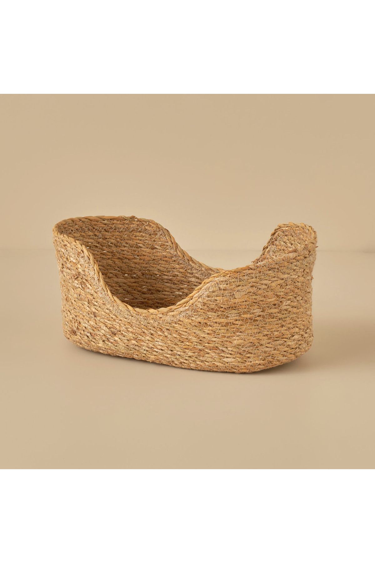 teknotrust Şık Hasır Oval Sepet, 33x18 cm, doğal ve kullanışlı tasarım