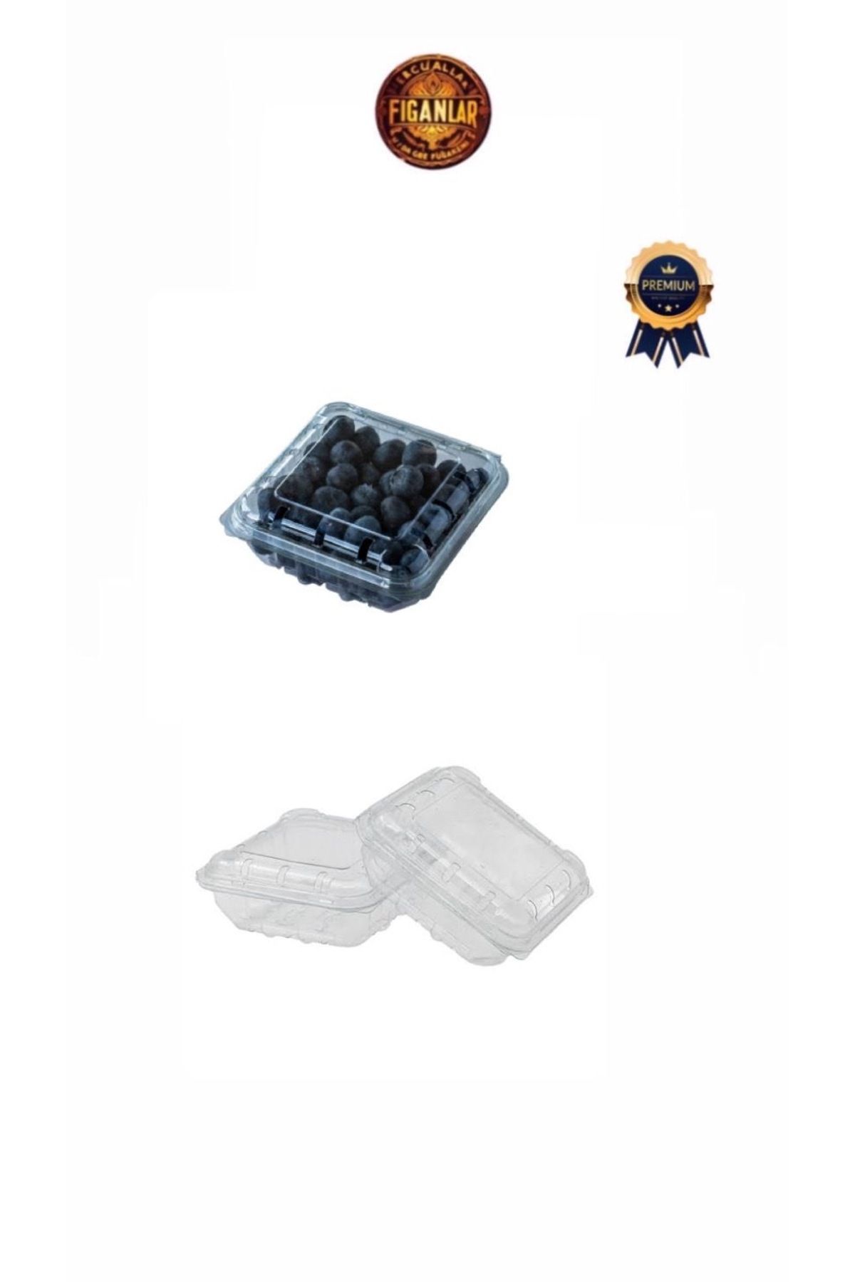 figanlar ambalaj 50 Adet Plastik Kapaklı Yaban Mersini Meyve(Şale) Kabı 150cc