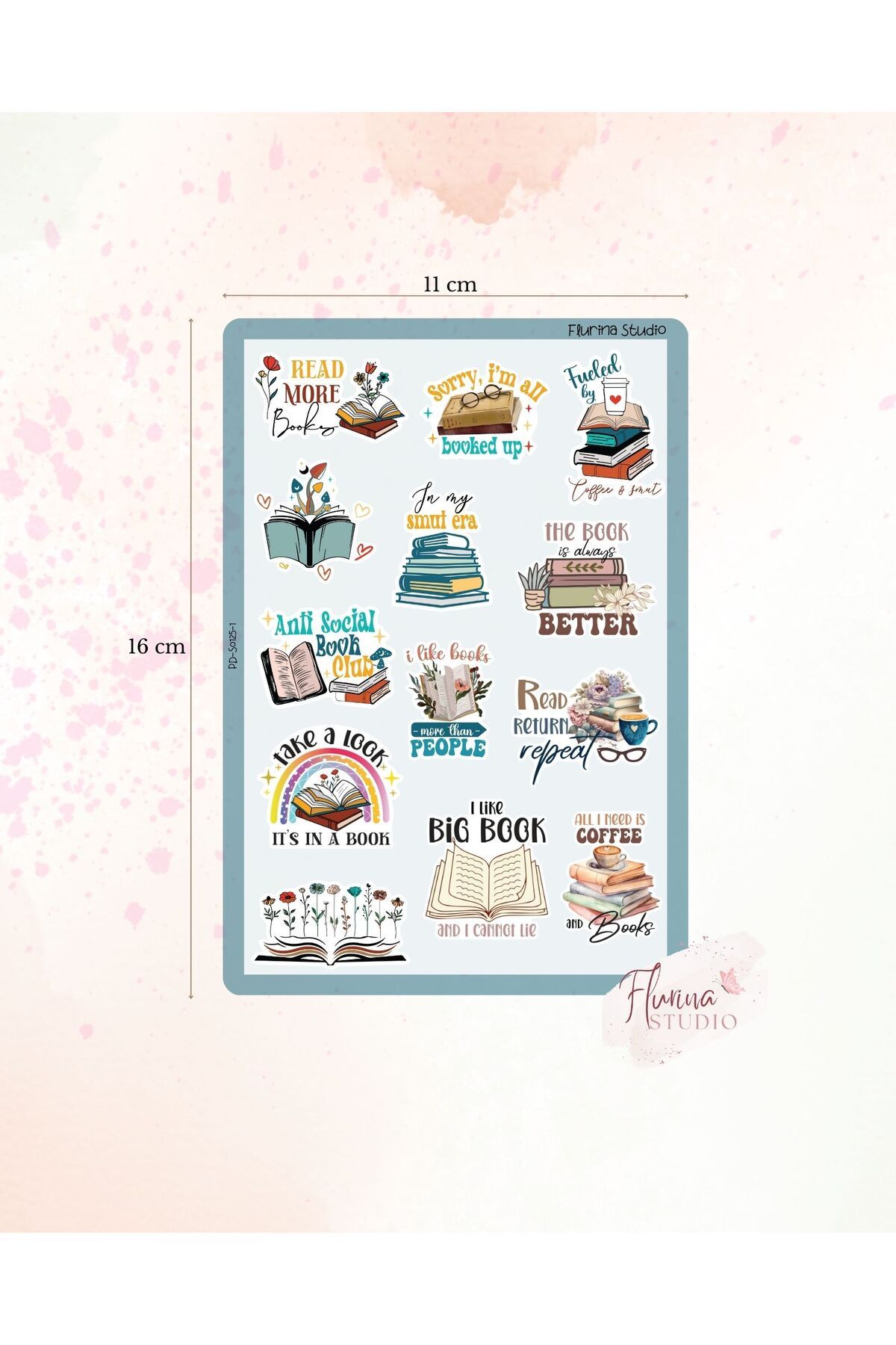 Flurina Studio Book Lover 2 Sayfa Şeffaf Sticker Seti