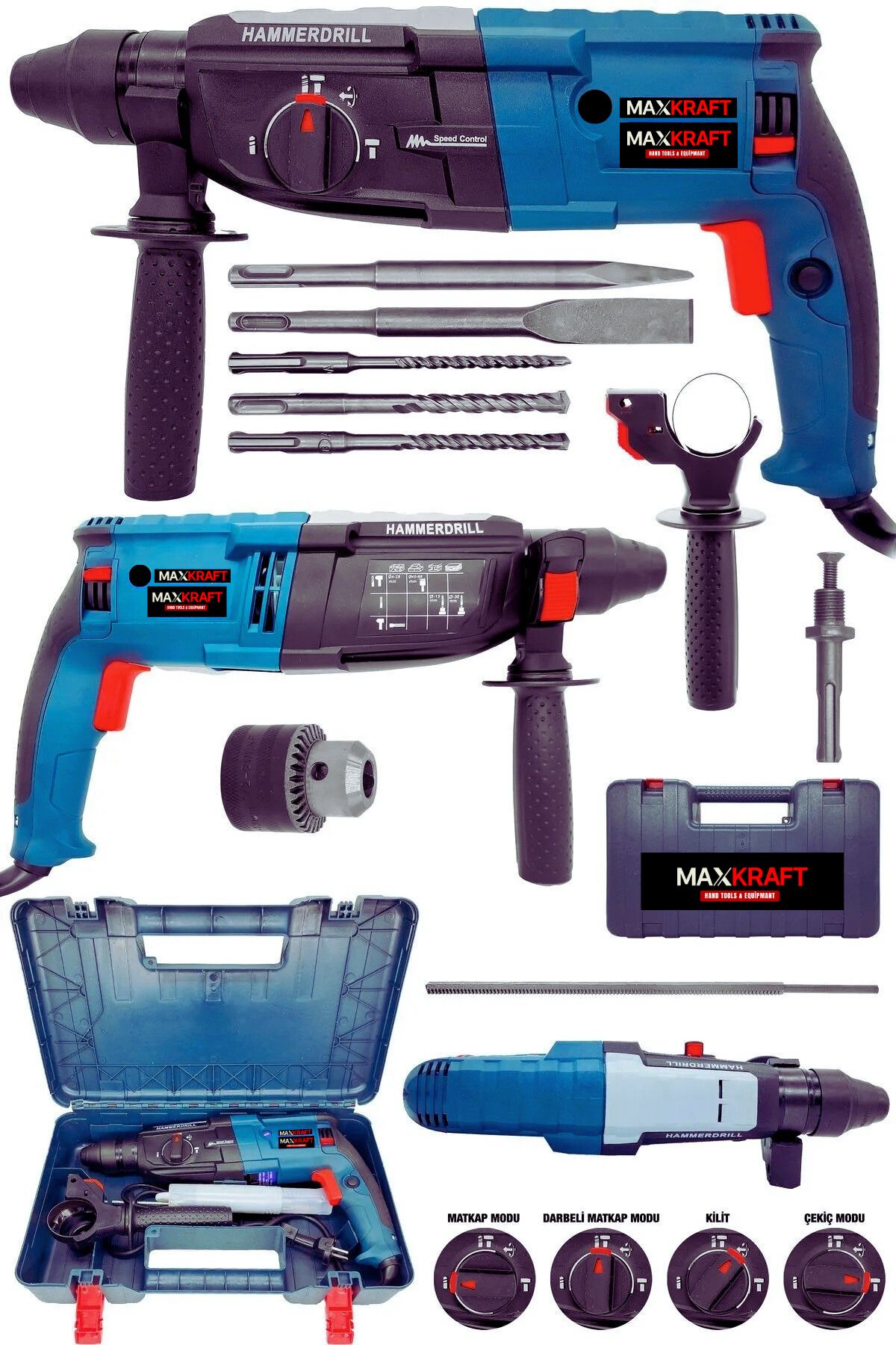 MAXKRAFT Metal Şanzımanlı Yeni Nesil Kırıcı Delici Darbeli Matkap 2-28mm Hilti