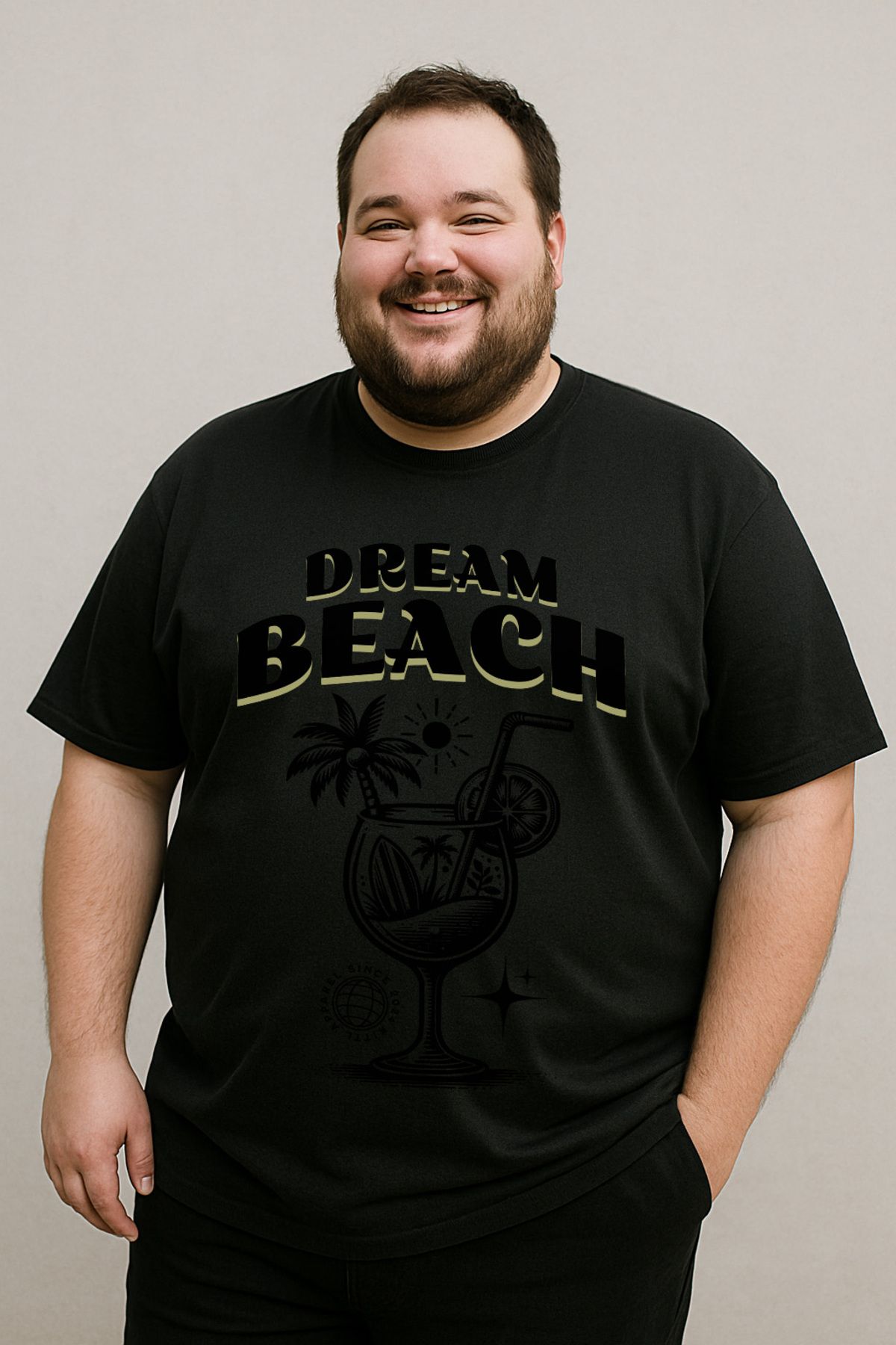 DogFish Siyah Dreambeach Baskılı Tişört Gün Boyu Rahatlık
