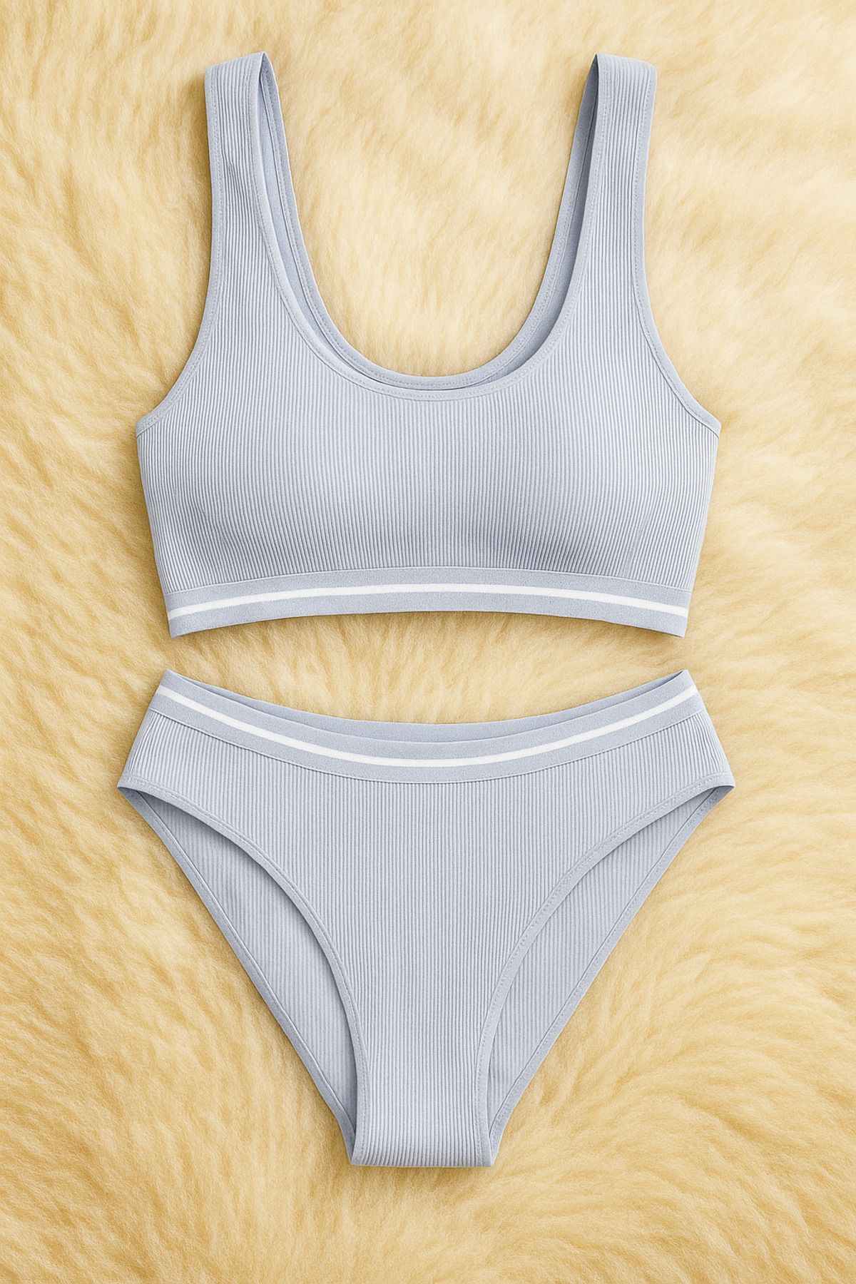 Loule Kadın Giyim Kaşkorse Penye Pedli Büstiyer & Bikini Külot İkili Takım LL.K45.O011.001
