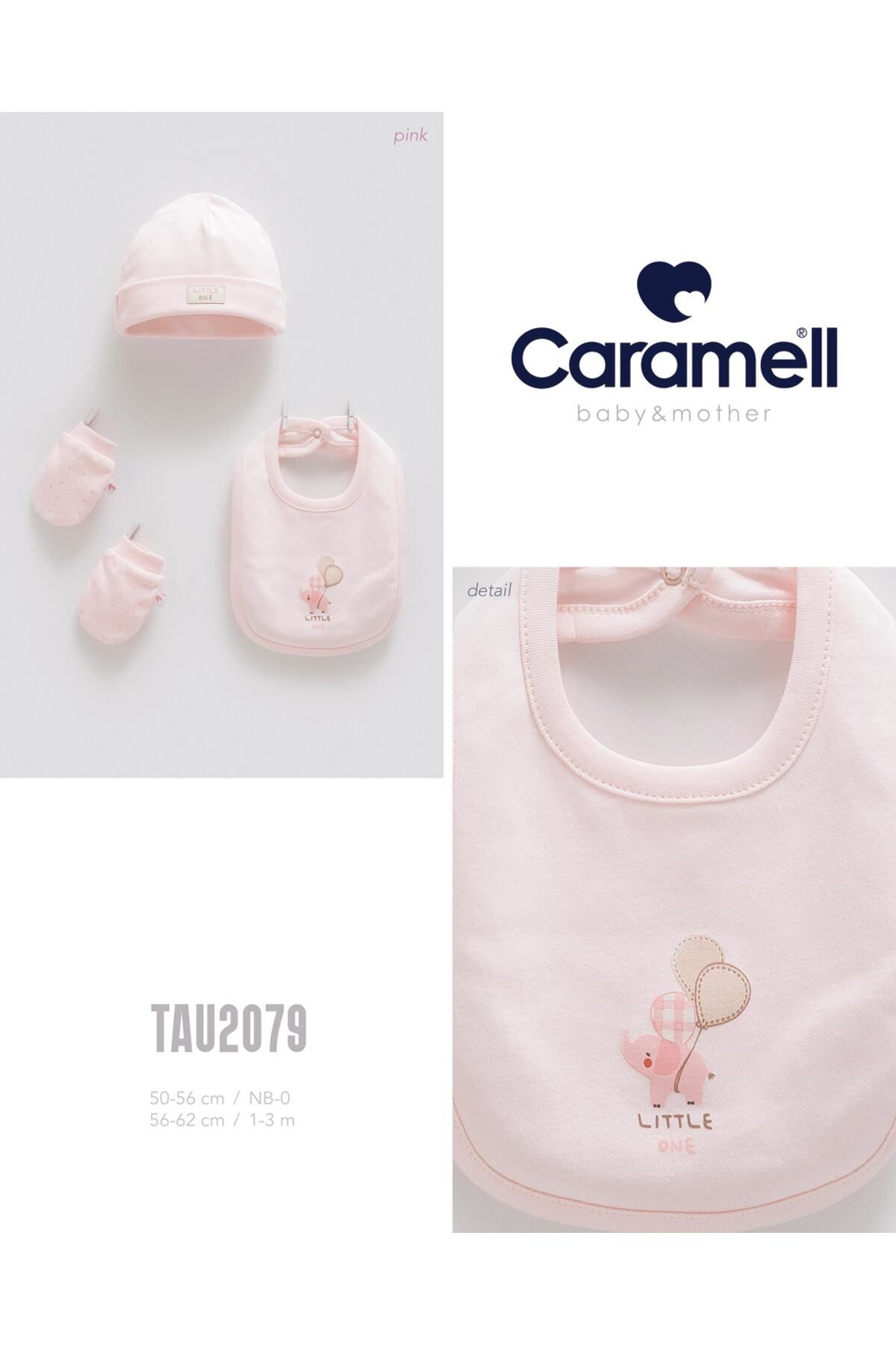 Caramell My Baby Kumsal 4lü Takım Aksesuar Eldiven Önlük Bere Soft Color 2079