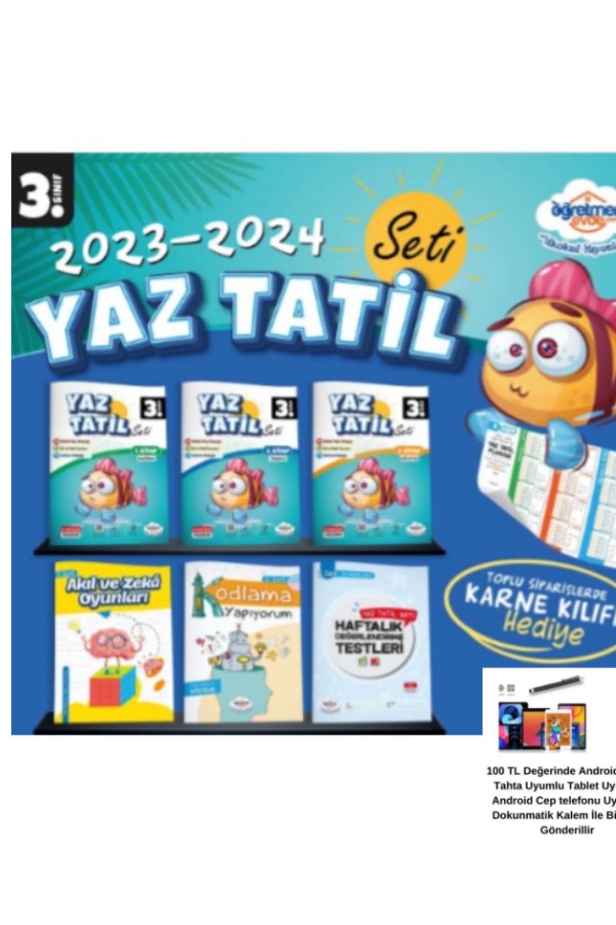 Bilfen Yayıncılık Öğretmen Evde Yayınları 2023-2024 3.Sınıf 2023-2024 Yaz Tatil Seti+Android Kalem