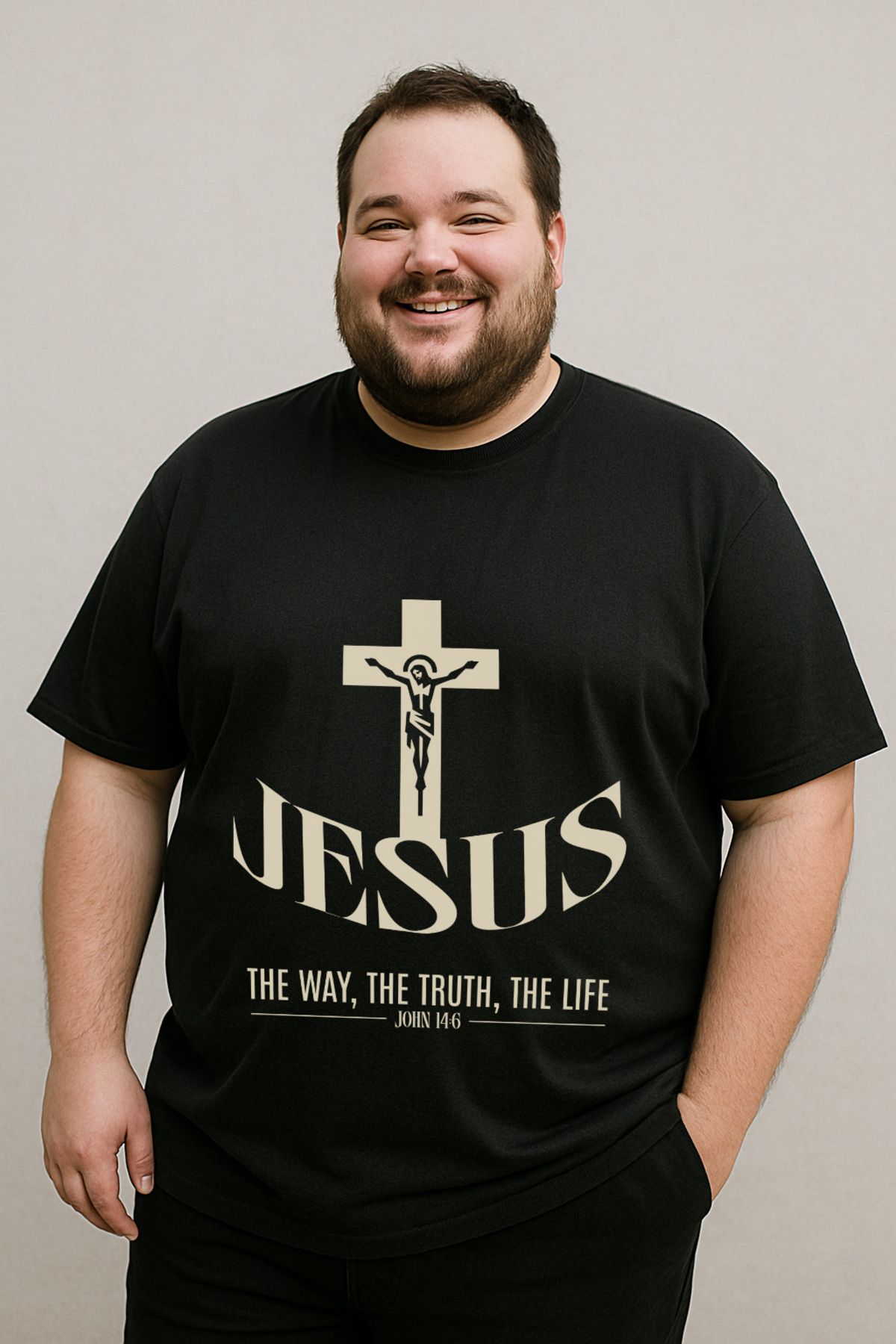 DogFish Siyah jesus Baskılı Tişört Tarzın Tamamlayıcısı