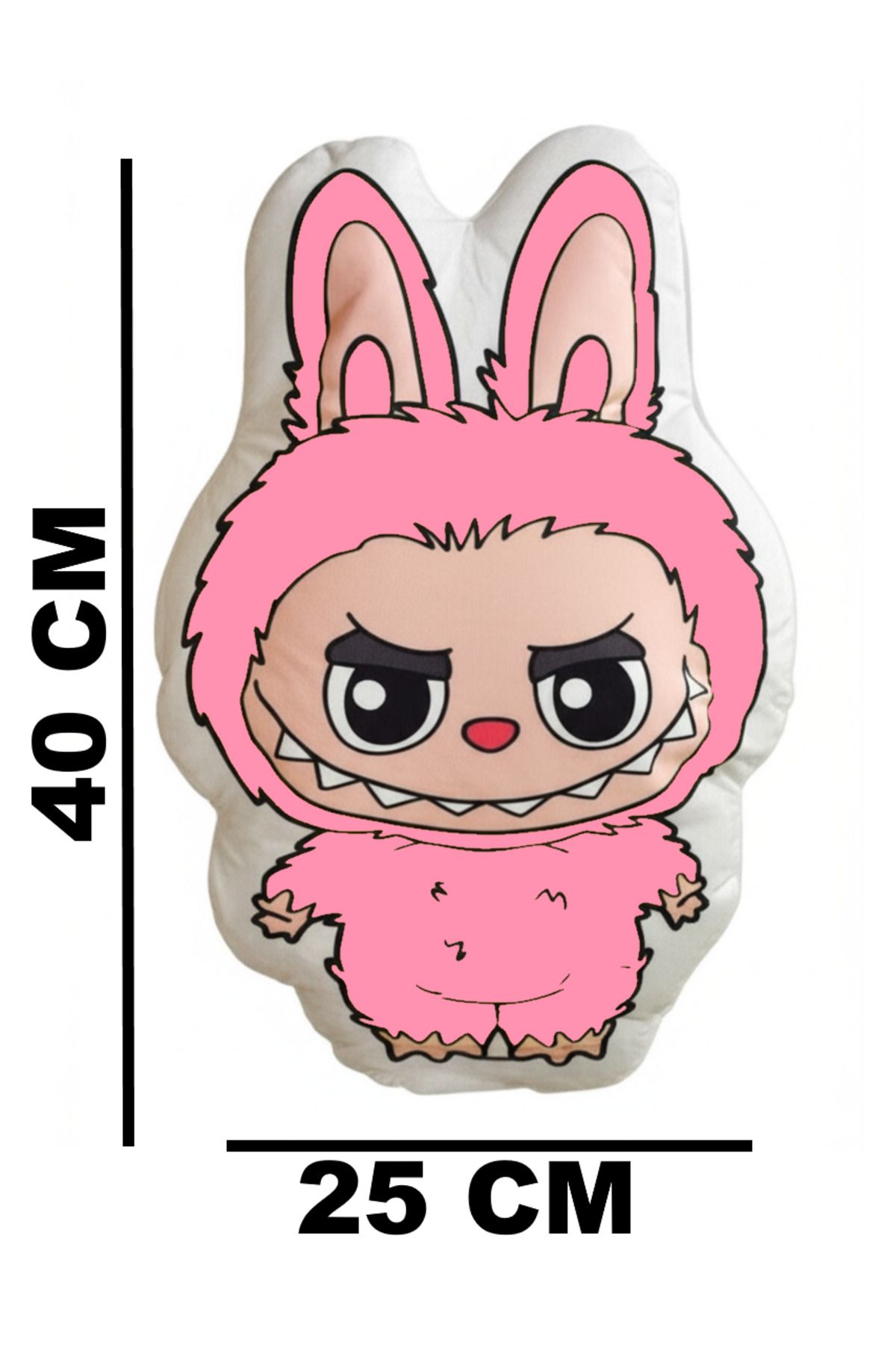 Hediye Molası Labubu Şekilli Karekter yastık oyuncak la bu bu 40 cm PEMBE