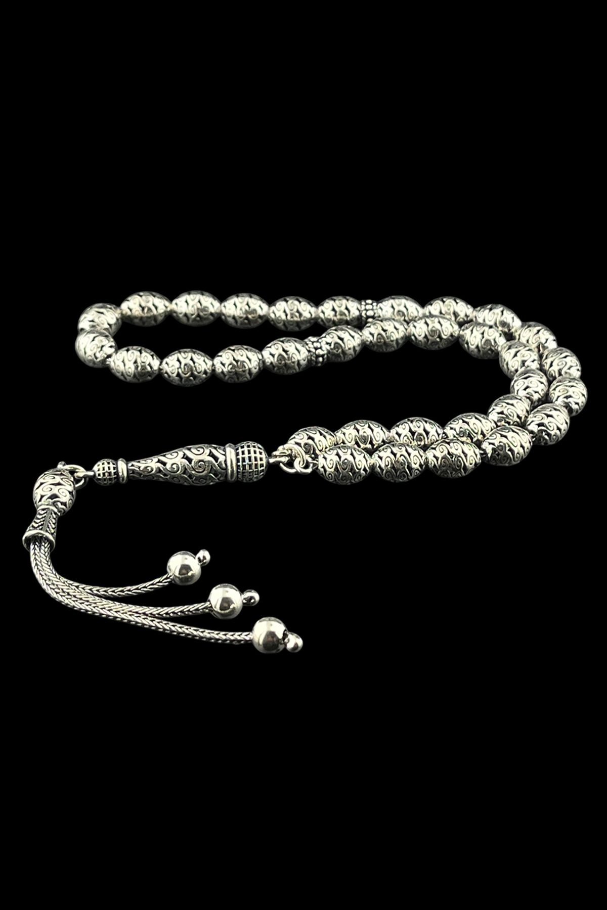 Duende Silver 925 Ayar Gümüş Arpa Kesim Fizyon Tesbih Model