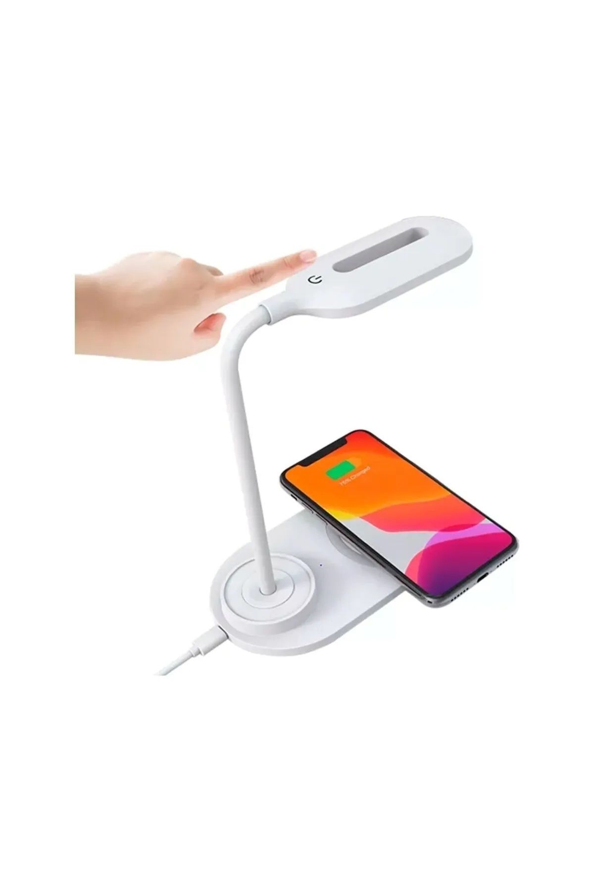 TRENDYENİLİK HT-12 3 Modlu 10 Watt Kablosuz Şarj Standlı Masaüstü USB Lamba