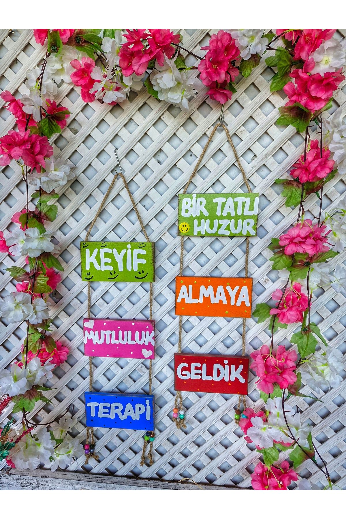 Home 2 set,8×15 cm lik ahşap plakalar,toplam 6 parca bahçe,,balkon,ağaç süsü