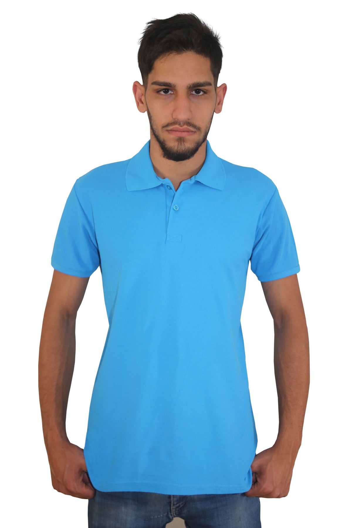 Devrim Wear Erkek Polo Yaka Penye %100 Pamuklu Düğmeli T-Shirt