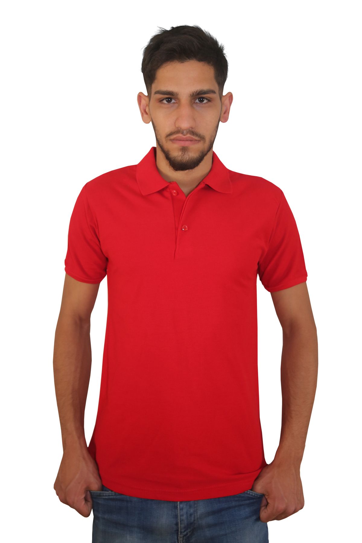Devrim Wear Erkek Polo Yaka Penye %100 Pamuklu Düğmeli T-Shirt