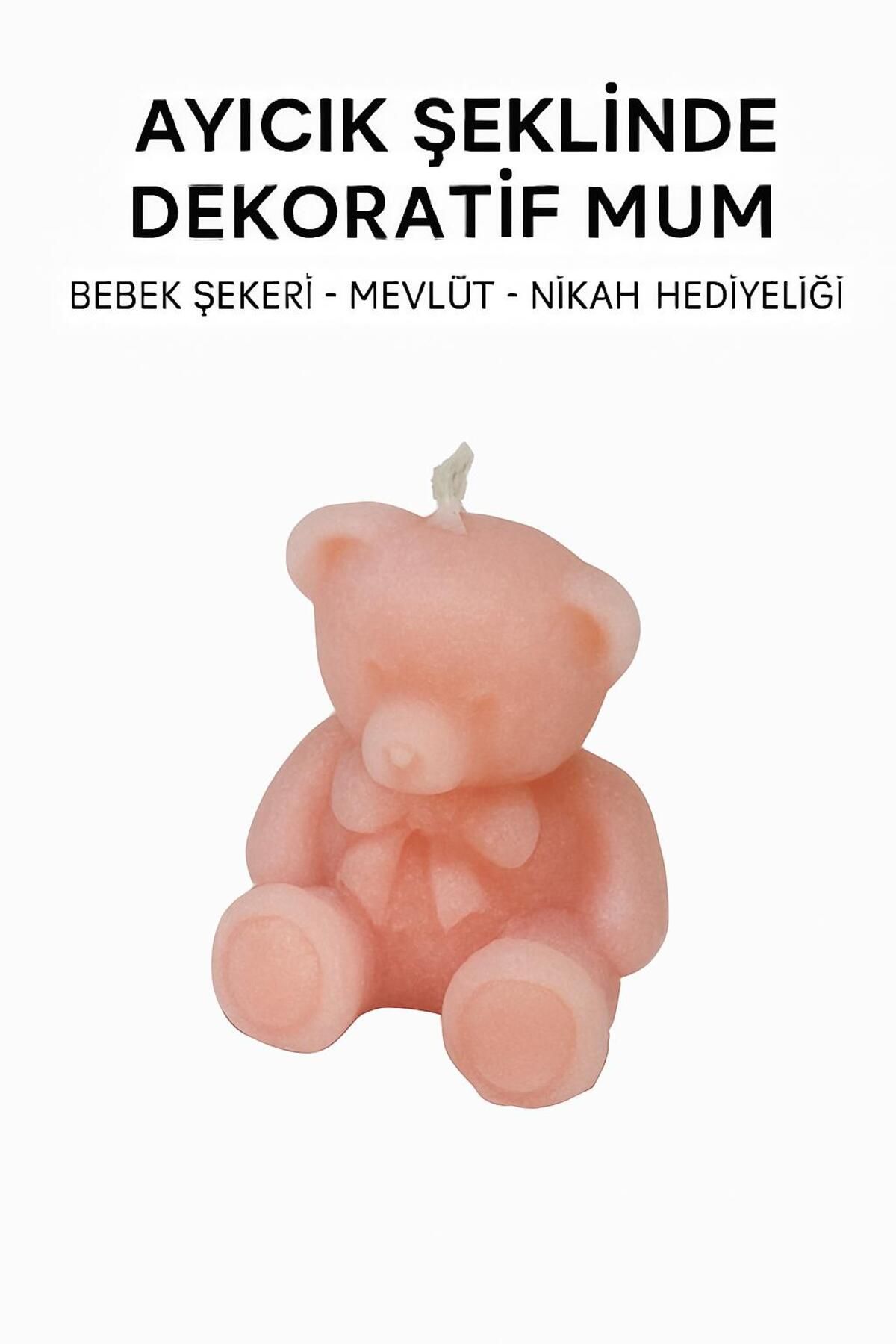 Butik Center BUTİK CENTER Mini Ayıcık Şekilli Dekoratif Mum – 30 Adet