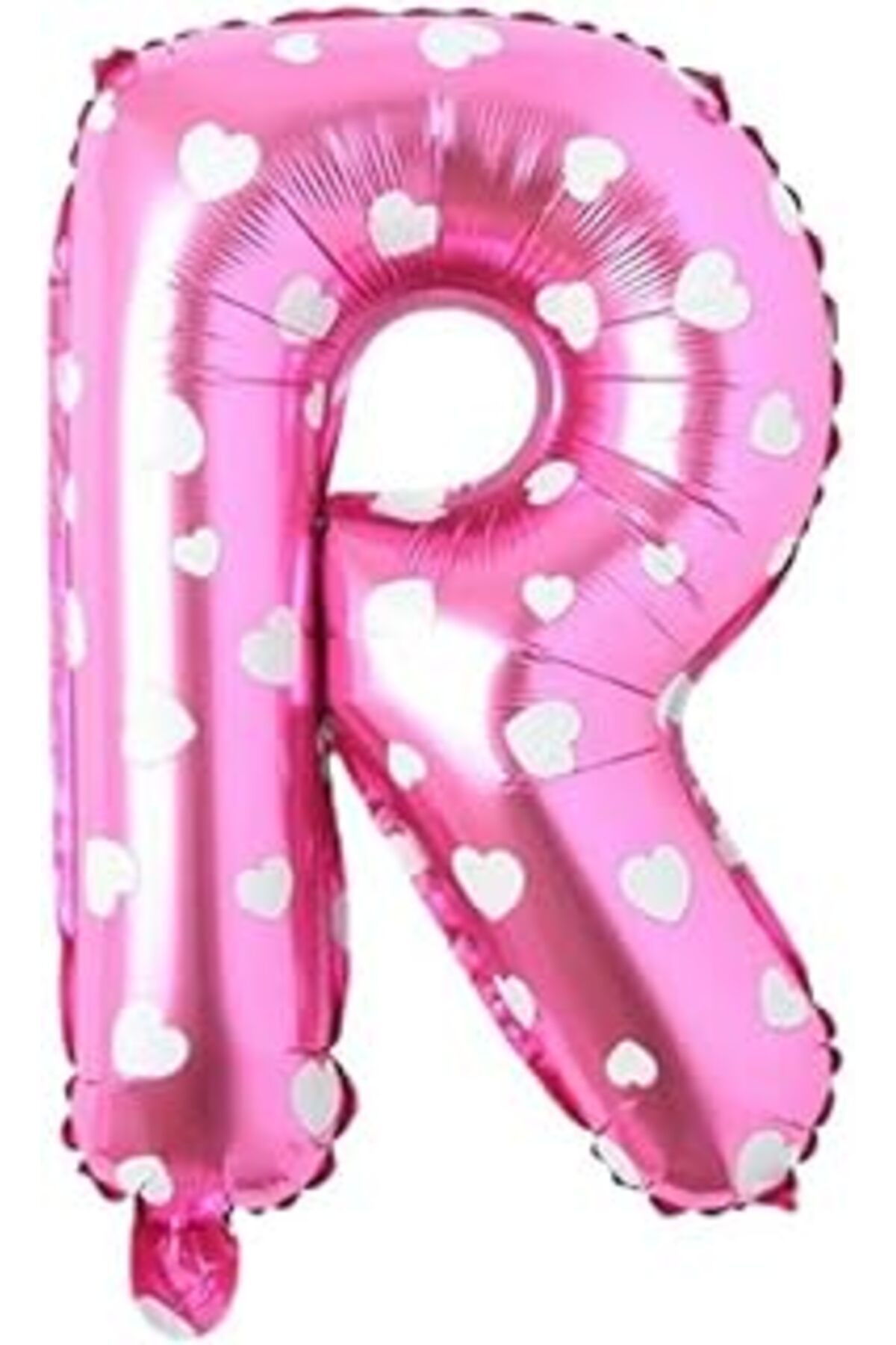 Pazarcan Parti Vitrini R Harfi 16 İnç Pembe Kalpli Renk Folyo Balon 36 Cm (Pembe)