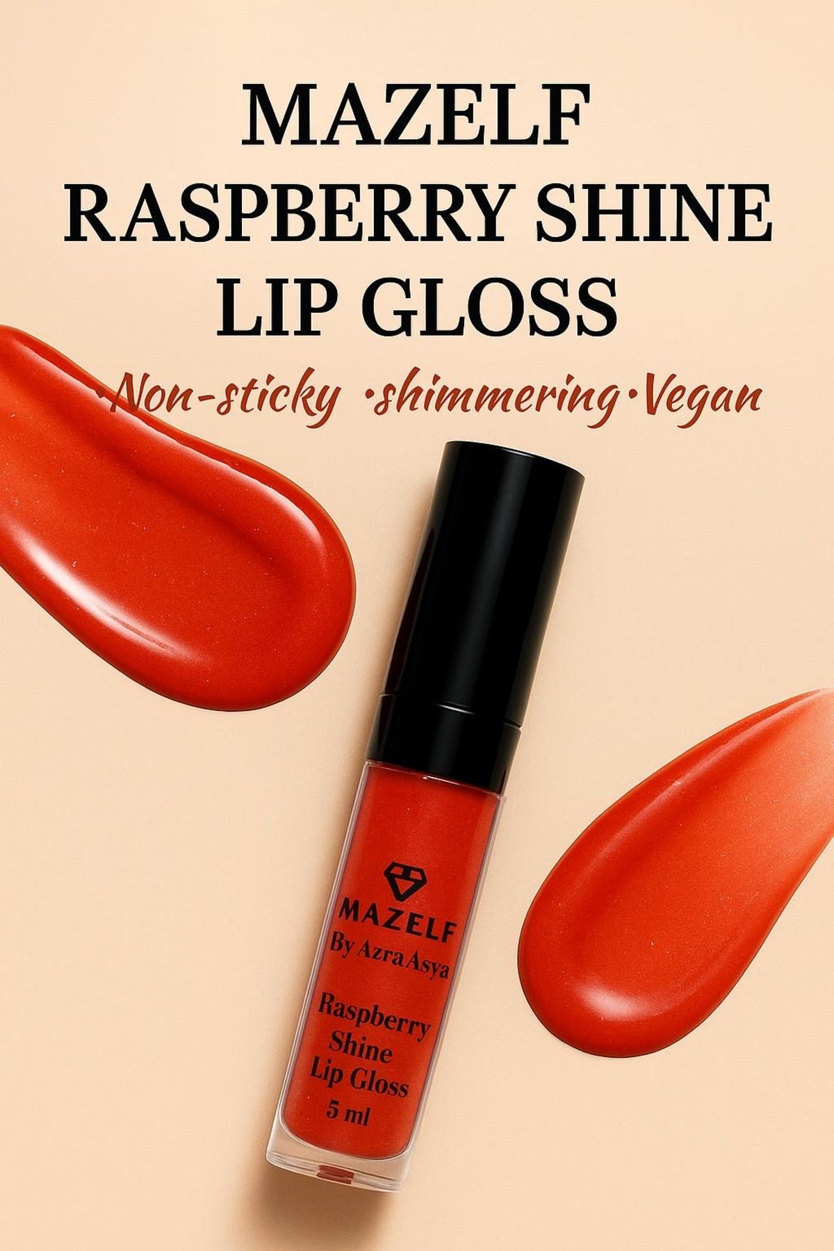 mazelf Cosmetics Raspberry Shine Lipgloss (d
