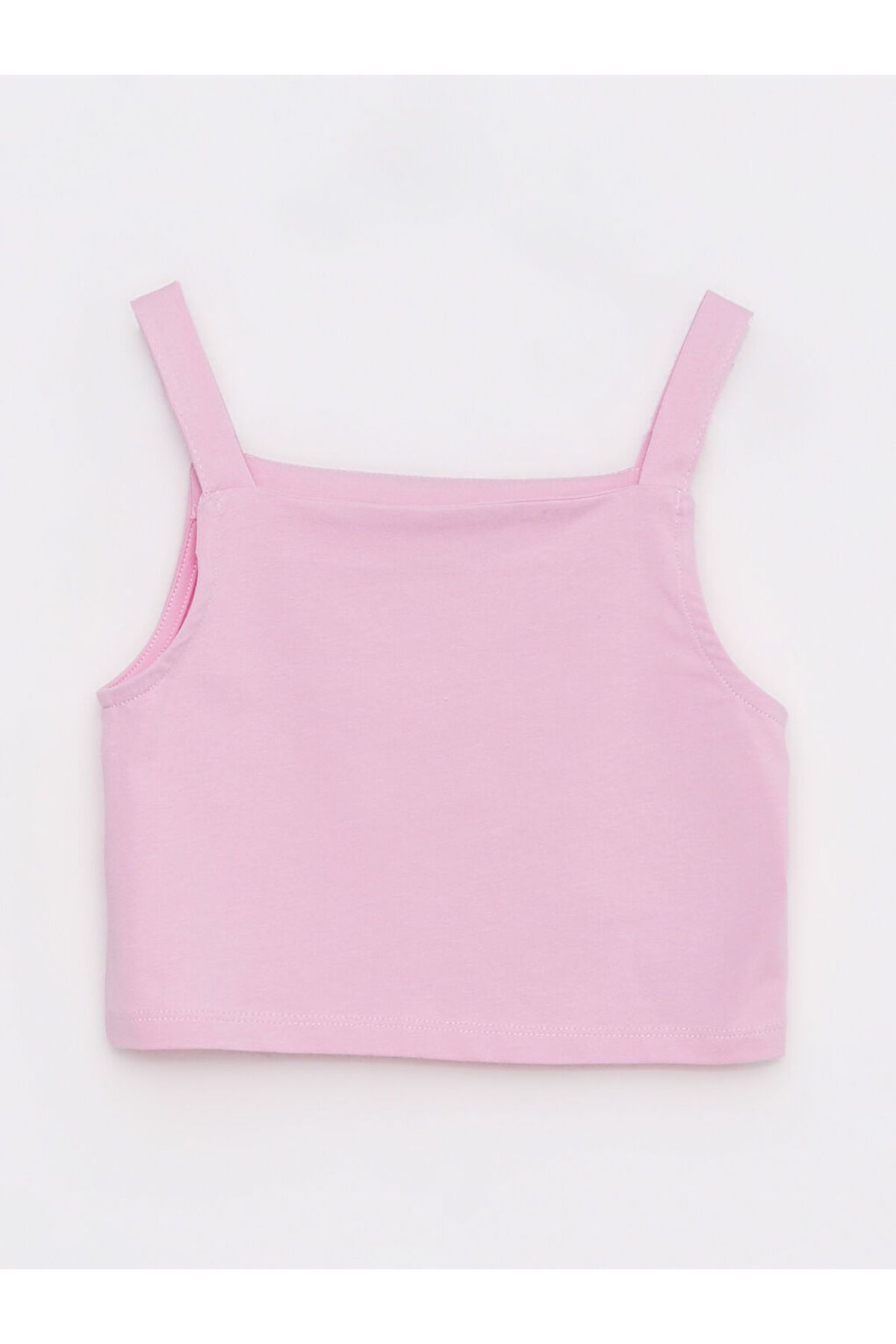 LC Waikiki LCW Kids Pembe Kare Yaka Basic Askılı Kız Çocuk Crop Atlet S21274Z4NVY25