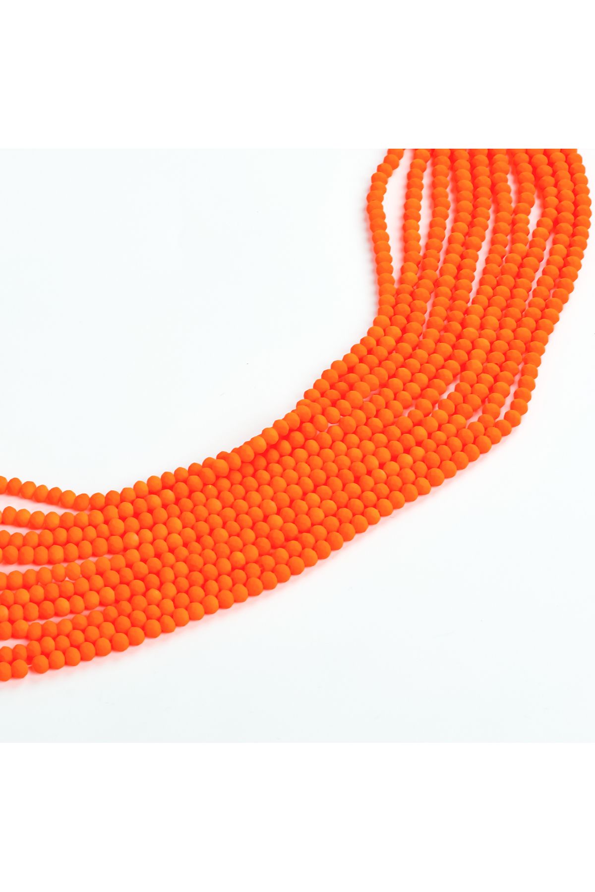 yfhobi 1 Dizi (110-120 Adet) - 3 mm Yassı Kristal Cam Boncuk Dizisi Kaplama Soft Turuncu Renk 1.Kalite