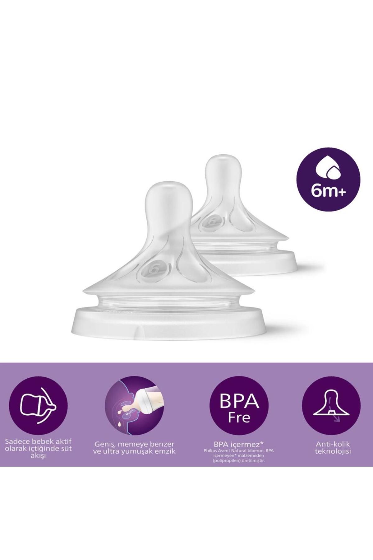 Toptan Bulurum Doğal Tepkili Natural Response 2'Li Biberon Emziği No:6 6+ Ay