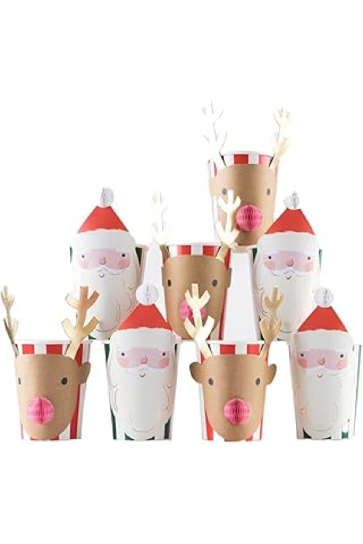Karachil Meri Meri - Christmas Honeycomb Cups - Yeni Yıl Bardak (8'Li)
