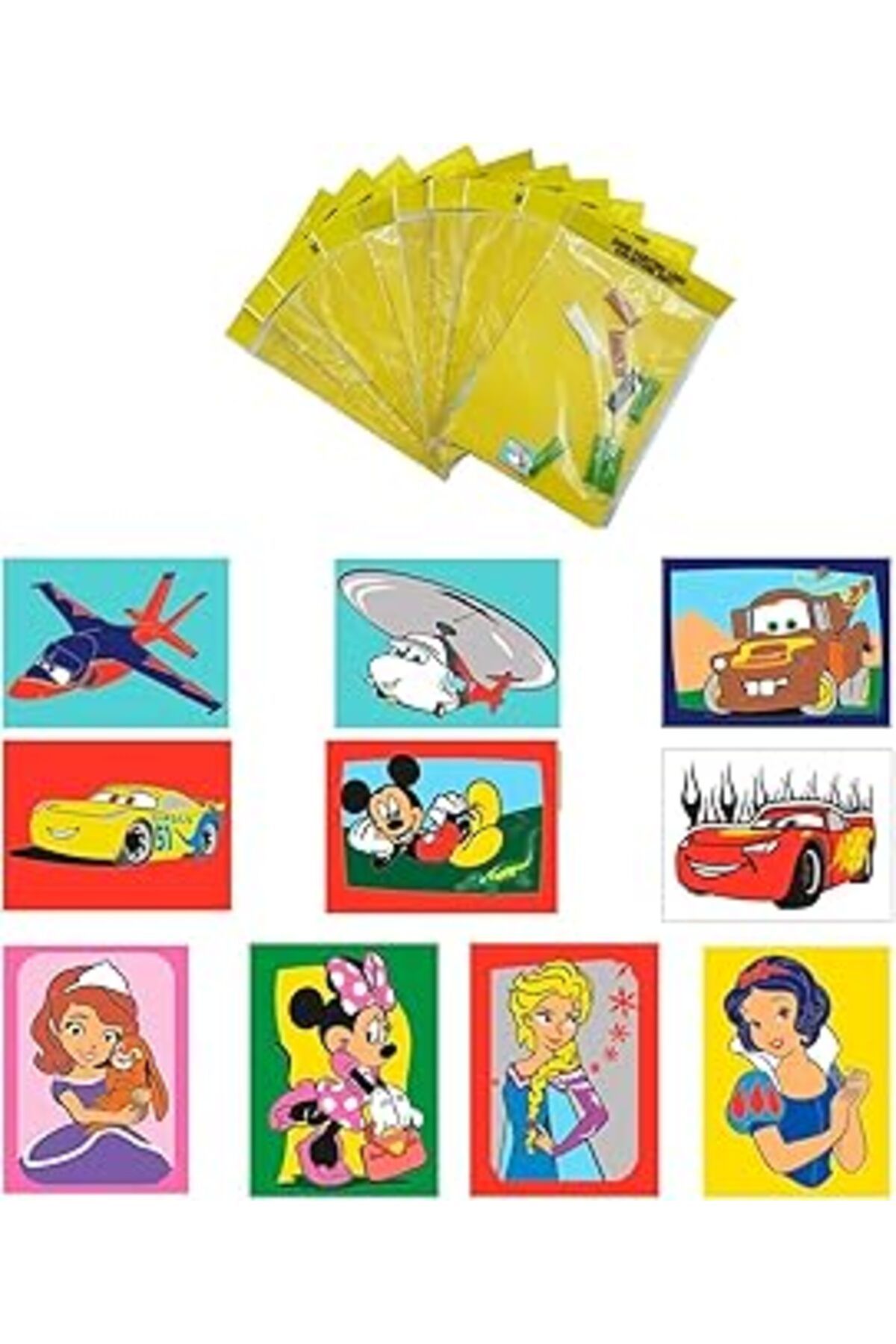 Qedii Disney Karma, 10 Adet Büyük Boy A4, Kız-erkek Çocuk Kum Boyama Kartı Seti-red Castle Kb-d-101