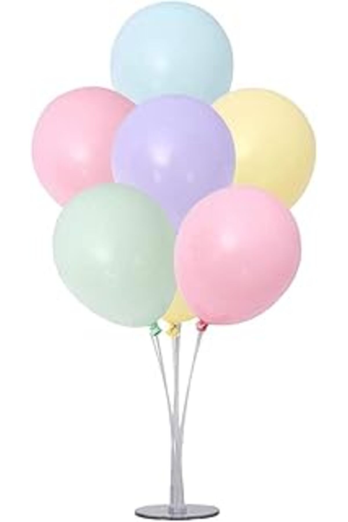 Pazarcan Xesha Balon Standı, Parti, Doğum Günü Nişan, Düğün, Kutlama 7'Li Stand Ve Karışık Renk 10 Adet Maka
