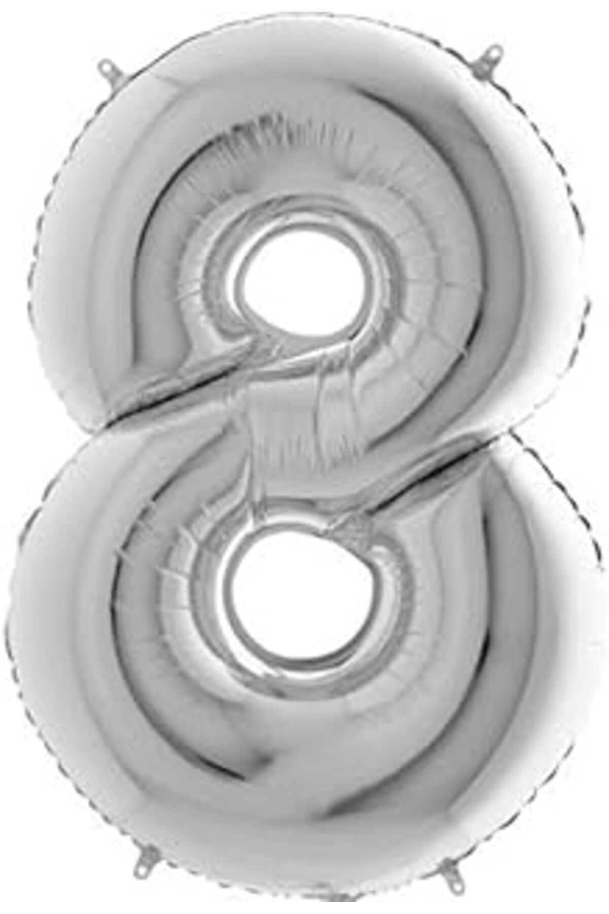Pazarcan Parti Vitrini 8 Rakamlı 16 İnç Gümüş Renk Folyo Balon 36 Cm (Gümüş)
