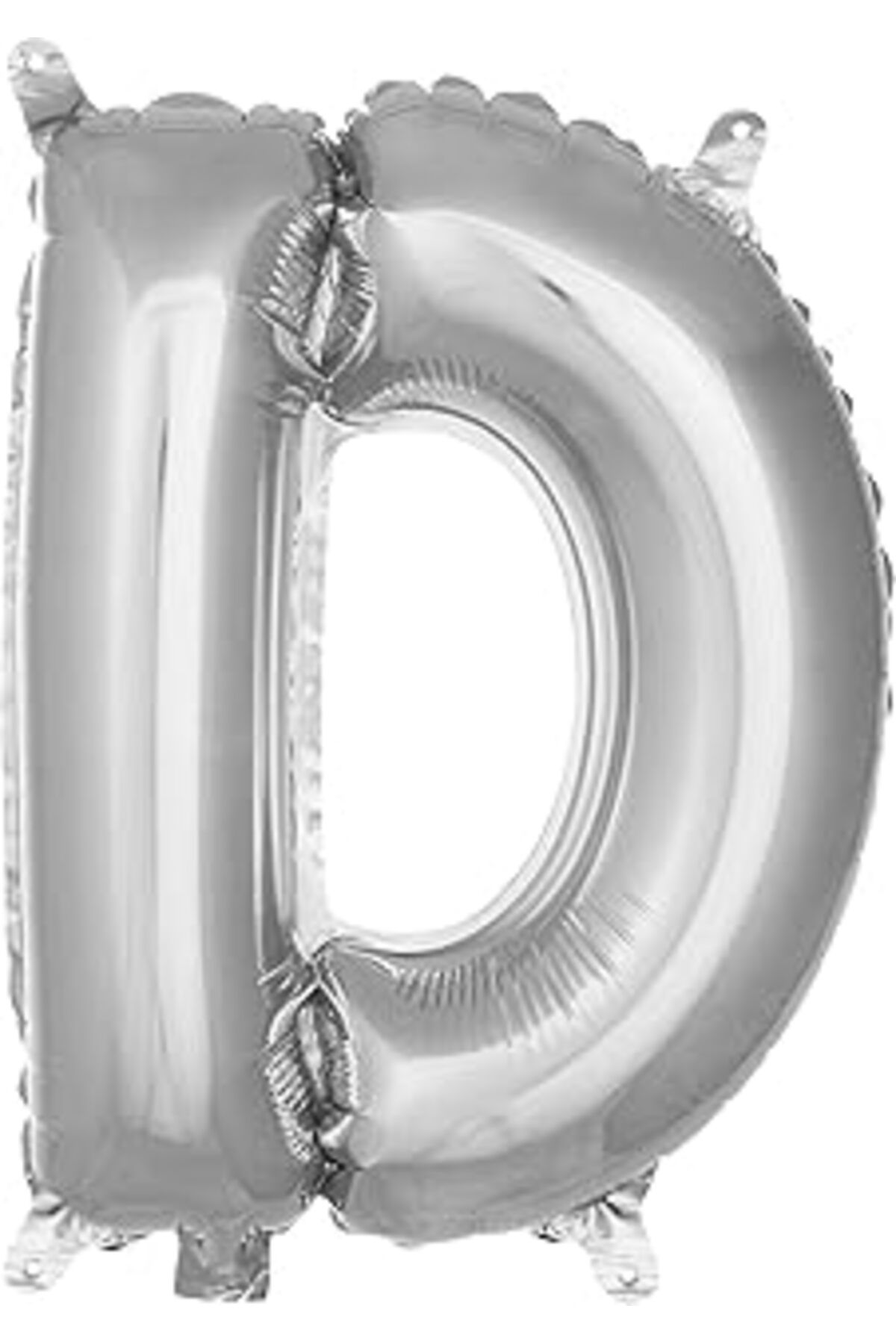 Karachil Parti Vitrini D Harfi 16 İnç Gümüş Renk Folyo Balon 36 Cm (Gümüş)