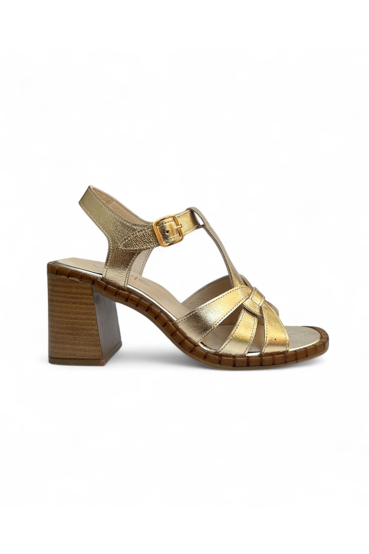 Vrs Shoes Selvona Gold Hakiki Deri Kadın Sandalet
