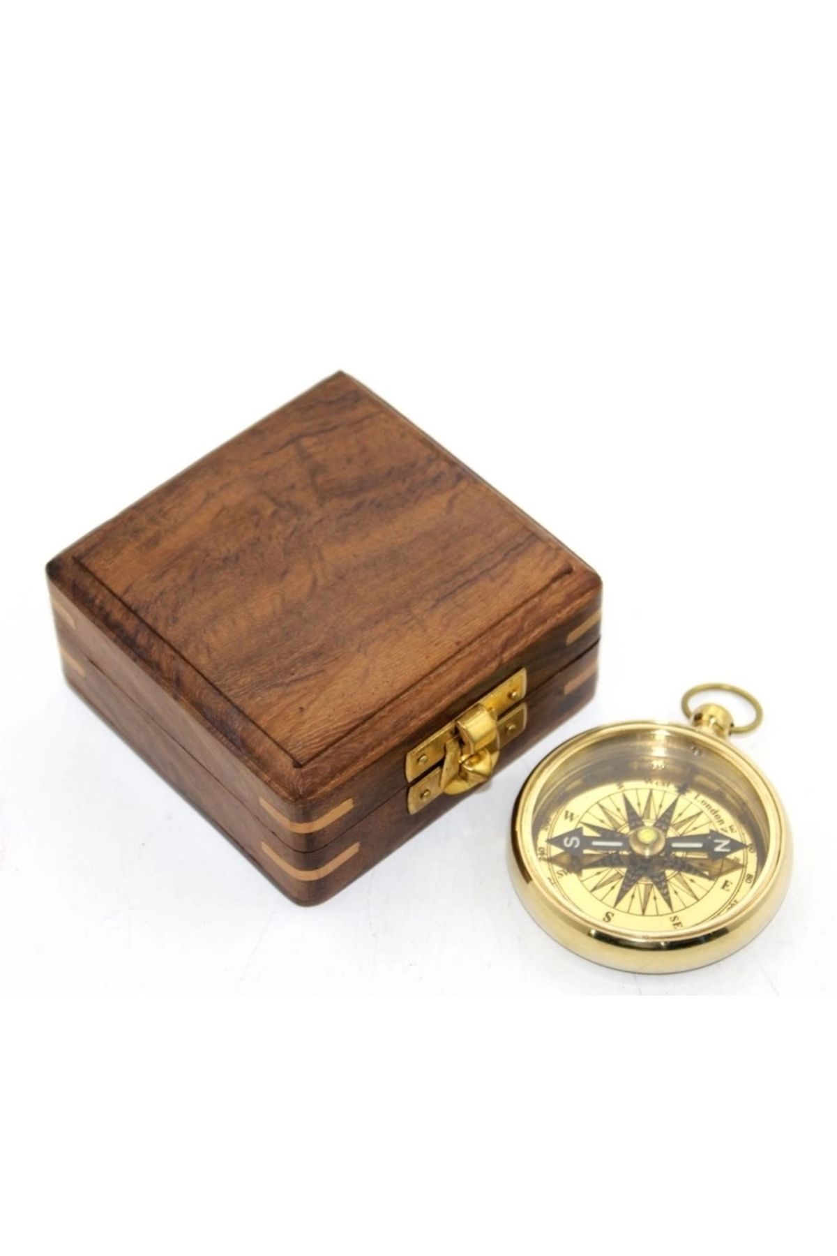 shop Ahşap Kutulu Pirinç Pusula Model 2