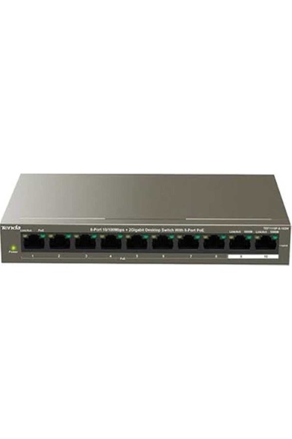 Tenda TEF1110P-8-63W 10 Port 8 Port Poe+ 10-100 + 2 Port 10-100 Switch