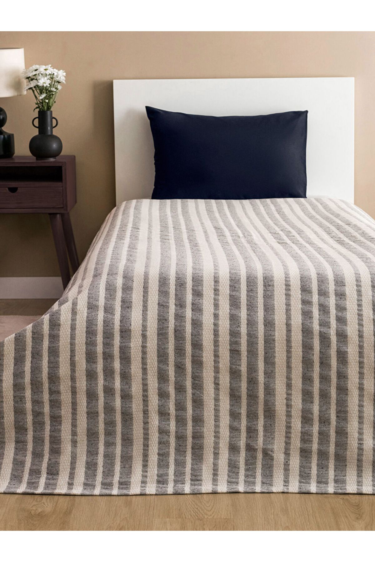 LC Waikiki LCW HOME Mavi Çizgili Tek Kişilik Pike Seti