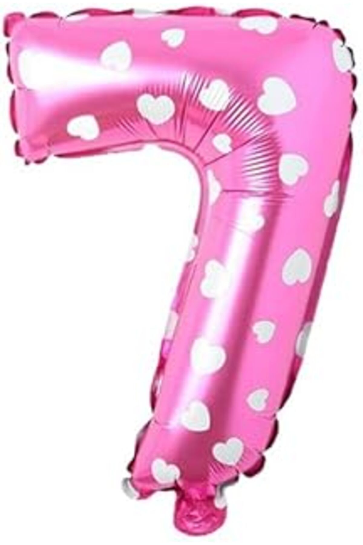 Karachil Parti Vitrini 7 Rakamlı 16 İnç Pembe Kalpli Folyo Balon 36 Cm (Pembe)