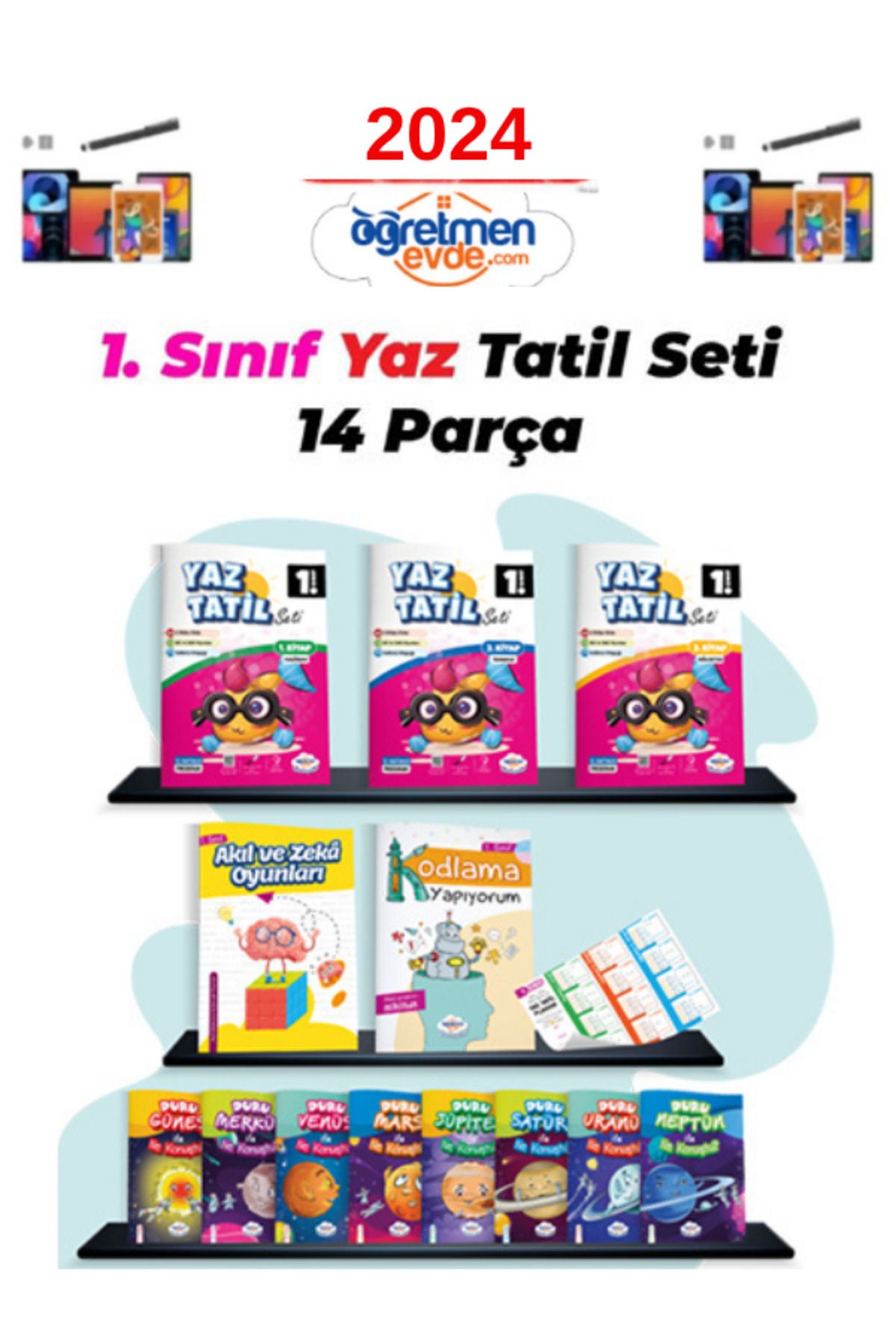 Ens Yayıncılık Öğretmen Evde Yayınları 1.Sınıf 2024 Yaz Tatil Seti+Android Kalem