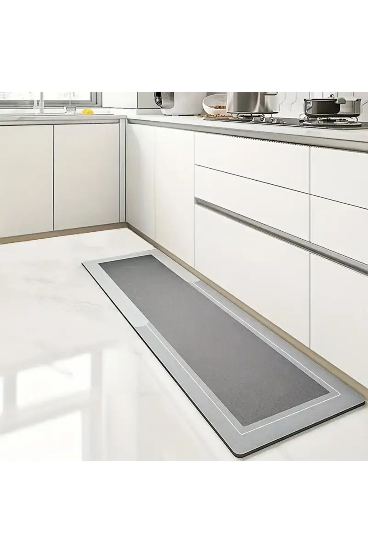 MAİN SHOP Su Emici Paspas Mutfak Paspası Şık Tasarım Kaymaz Taban 156*38 Cm Paspas Yazısız Model M-61